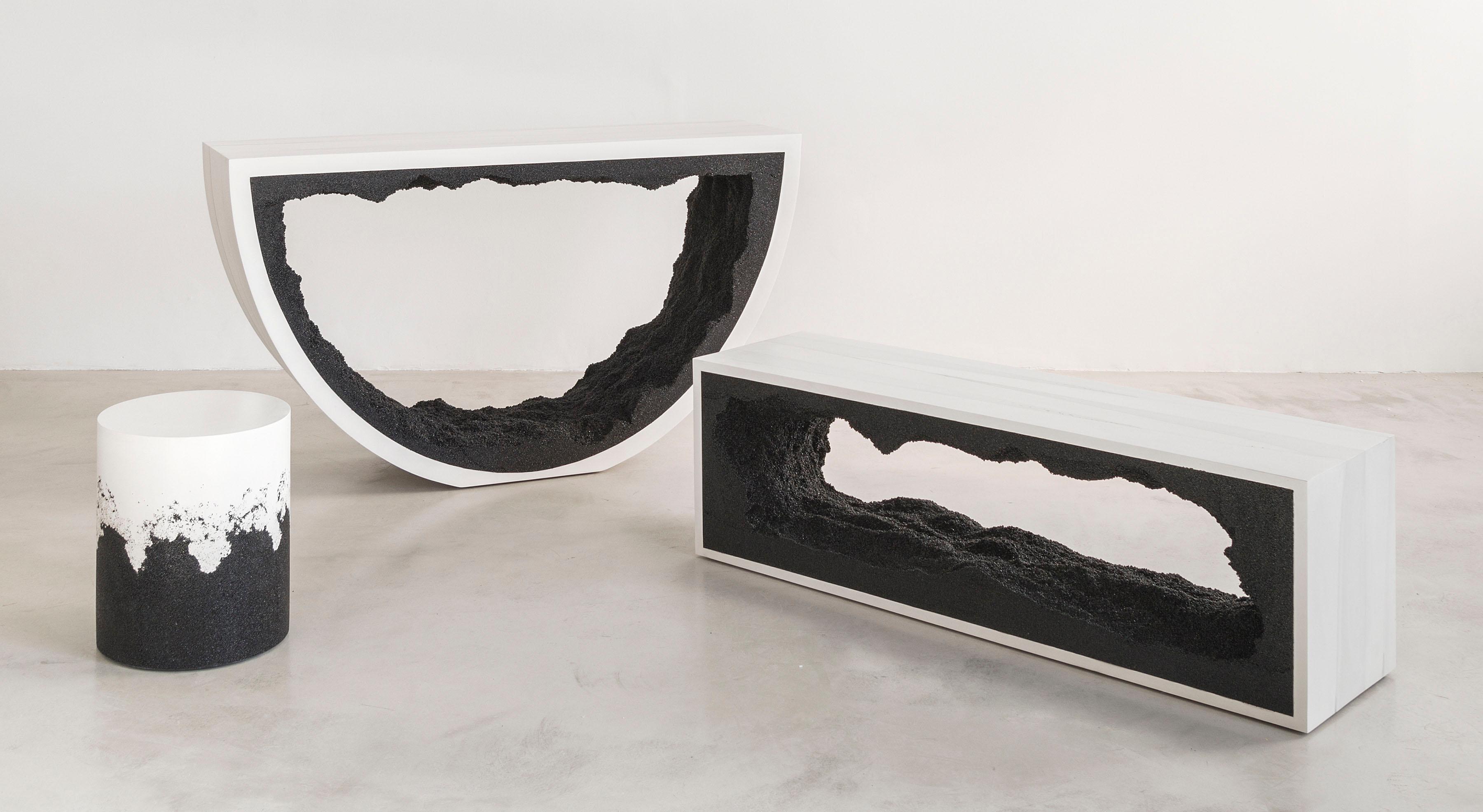 Trommeltrommel, weißer Zement und schwarze Silica von Fernando Mastrangelo im Zustand „Neu“ im Angebot in Brooklyn, NY