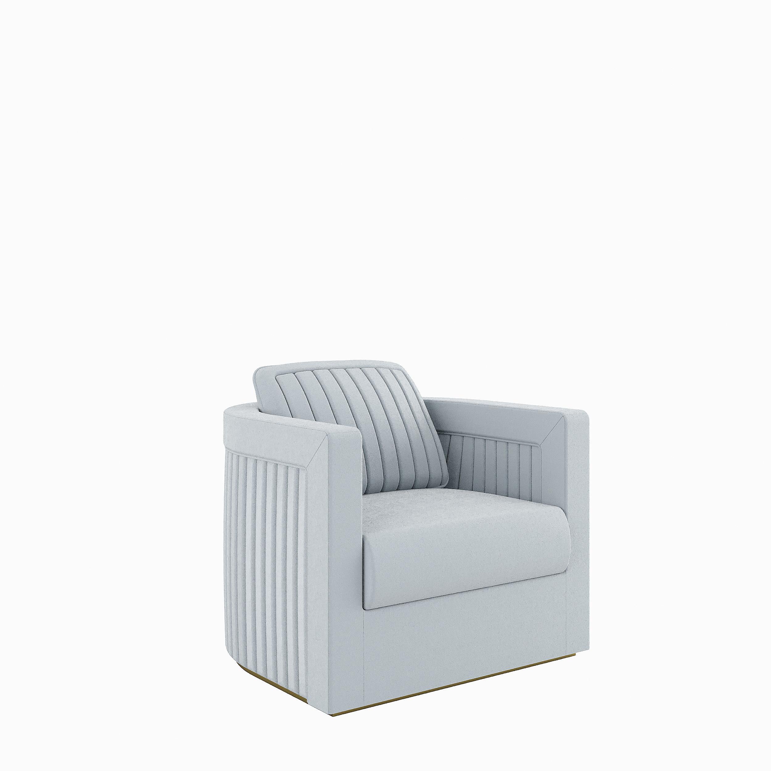 Portuguese DRUMMOND armchair in velvet For Sale