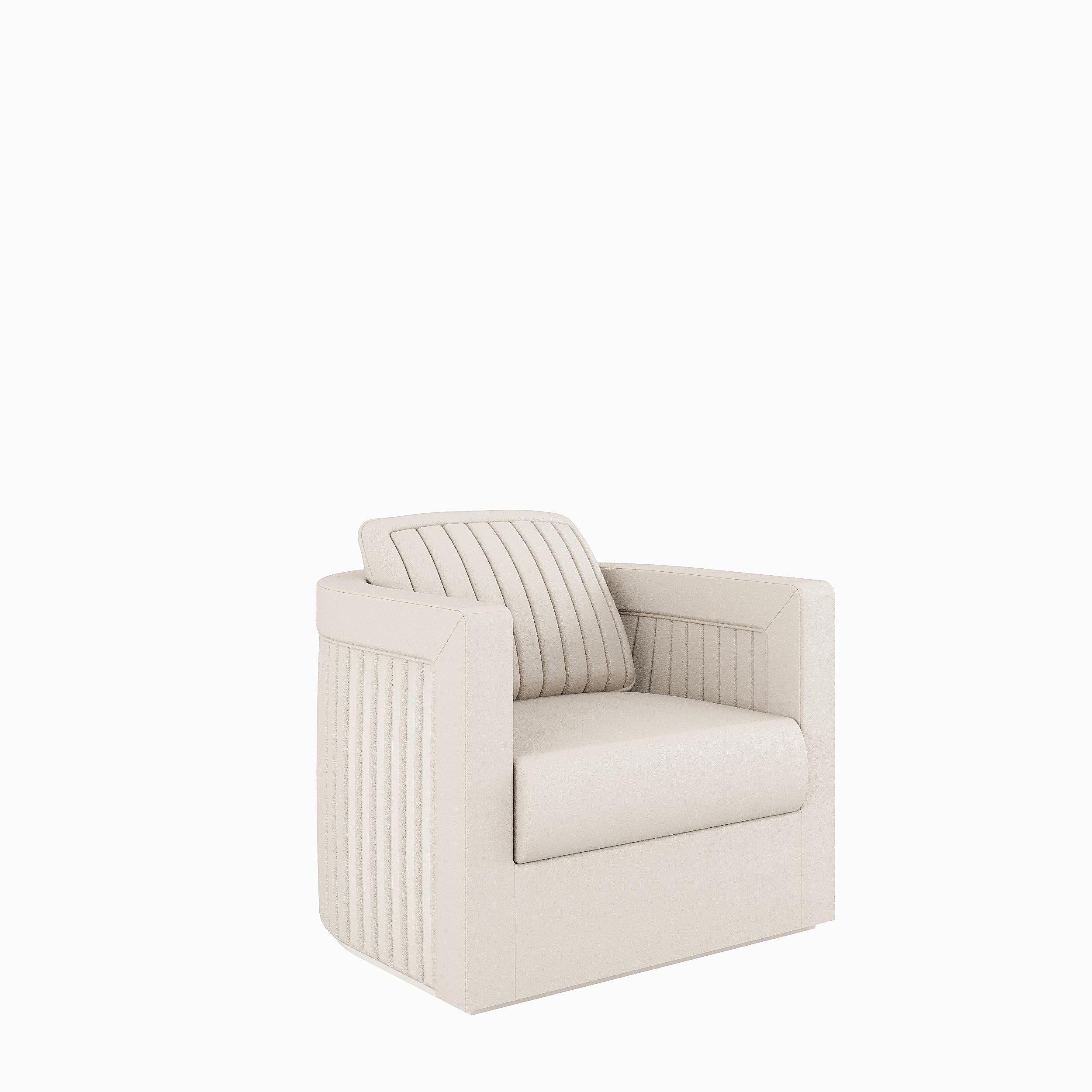 Brass DRUMMOND armchair in velvet For Sale