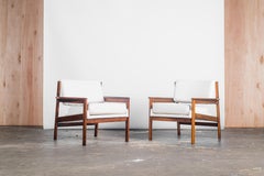 Drummond Armchairs  by Sergio Rodrigues OCA, Mid-Century Modern, White Bouclé