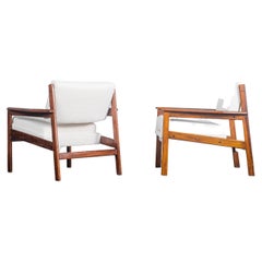 Vintage Drummond Armchairs  by Sergio Rodrigues OCA, Mid-Century Modern, White Bouclé