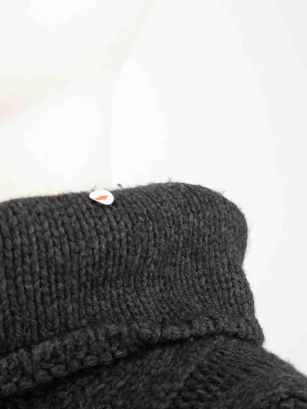 Drumohr Graues Woll-High Neck Cable Knit Top Größe M im Angebot 1