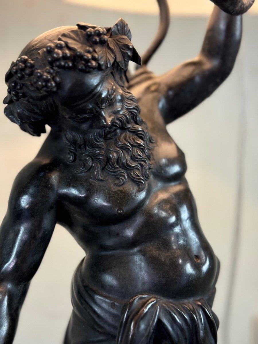 Sileno ubriaco, bronzo antico montato come lampada, XIX secolo in vendita 6