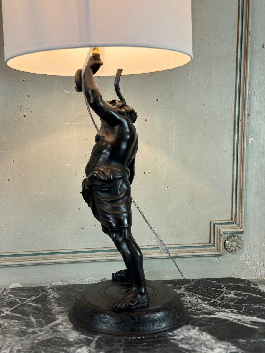 Sileno ubriaco, bronzo antico montato come lampada, XIX secolo in vendita 3