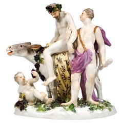 Drunken Silenus On A Donkey, Meissen Bacchant Group, by F. E. Meyer, Cairca 1770