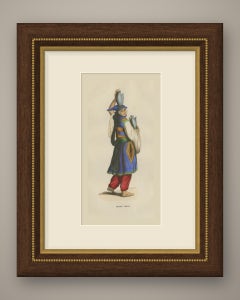 Druze Woman of Mount Lebanon, Antique Hand-Colored Costume Print, 1854