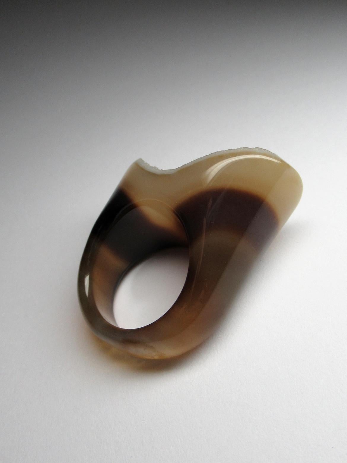 Druzy Agate Quartz Ring Solid Stone Bicolor Gem Jewelry Unisex gift for wife For Sale 7