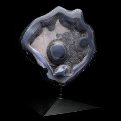 Agate Slice on Rotating Metal Base