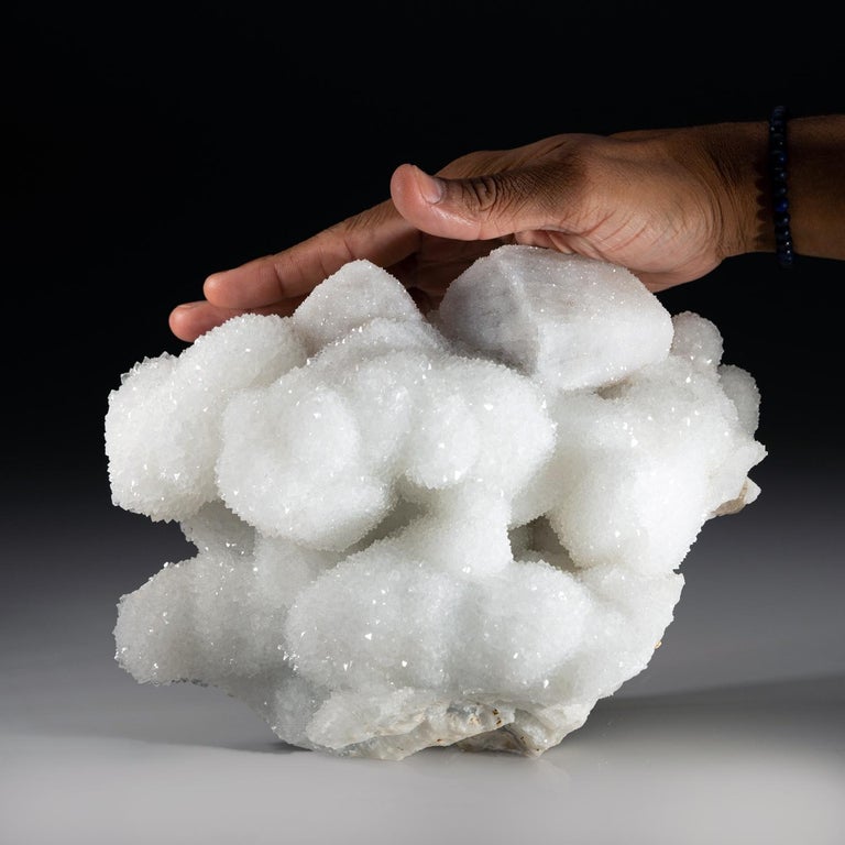 Druzy Snow Quartz Crystal Cluster from Italy For Sale at 1stDibs