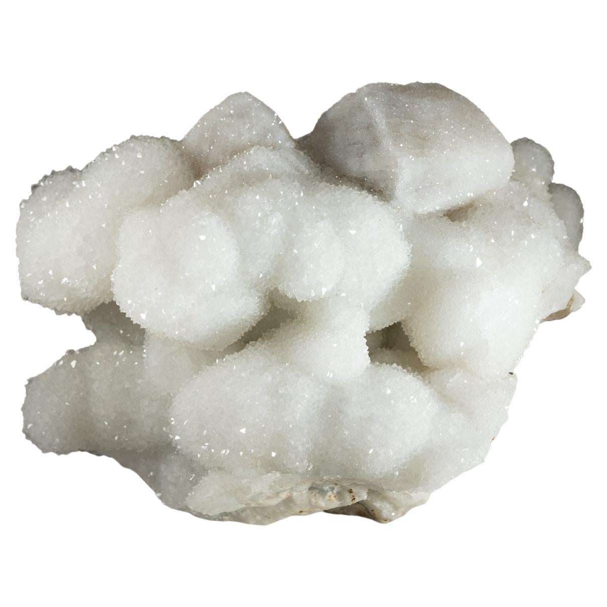 Druzy Snow Quartz Crystal Cluster from Italy