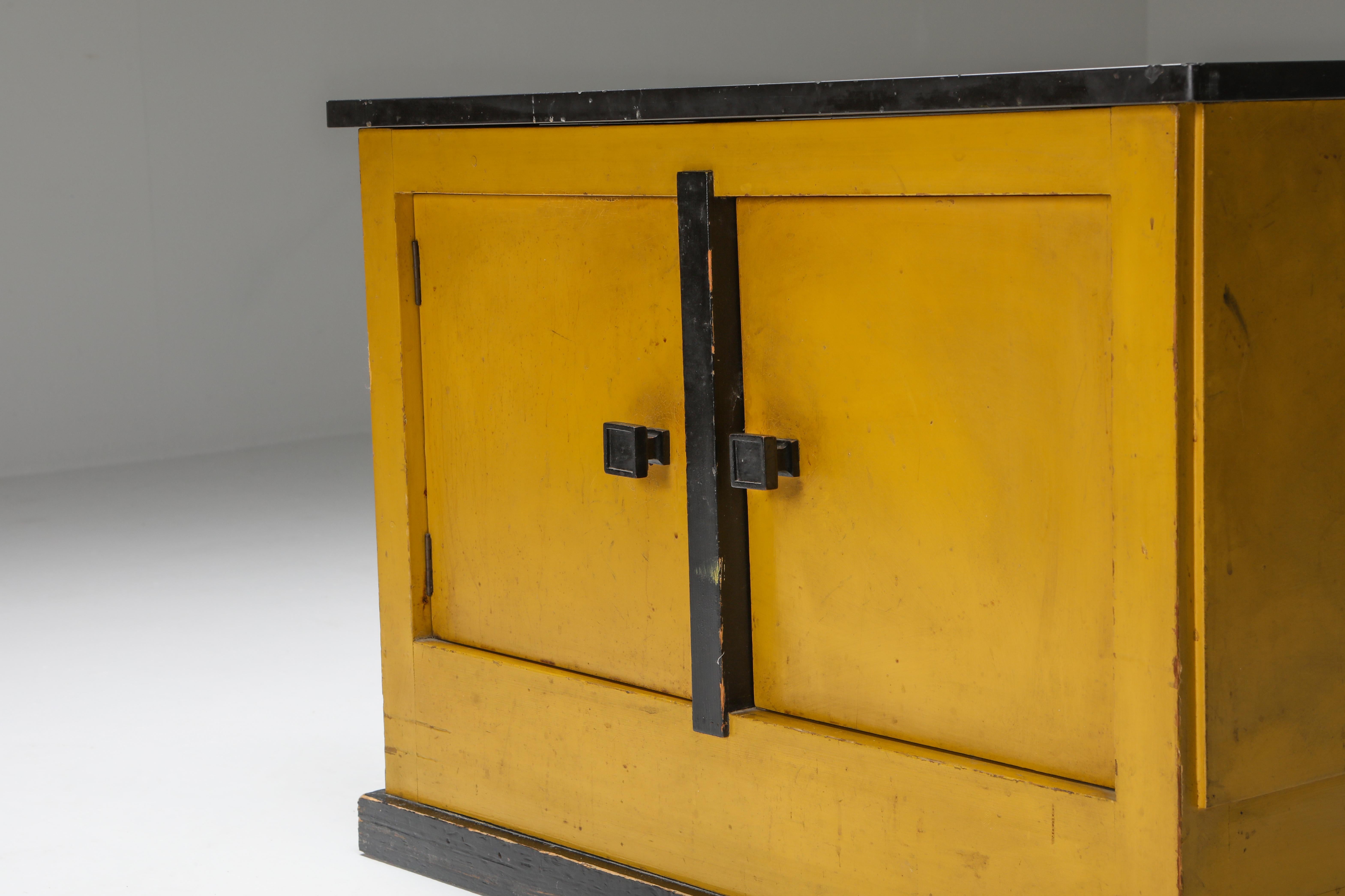 Belgian Black Marble Dry Bar Cabinet by Dutch Modernist H. Wouda, 1924 For Sale