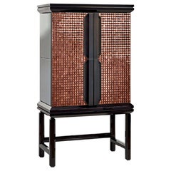 Mueble Bar Seco Puertas Lacadas Brillantes Decoradas Chips Diminutos Corte Diamante Led Int