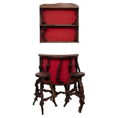 Dry Bar French Vinery Bar and Stool Set, 1960s, Set of 4