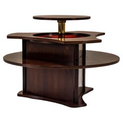 Table de bar ou table basse en placage d'acajou par Gervasoni, Italie, années 1960