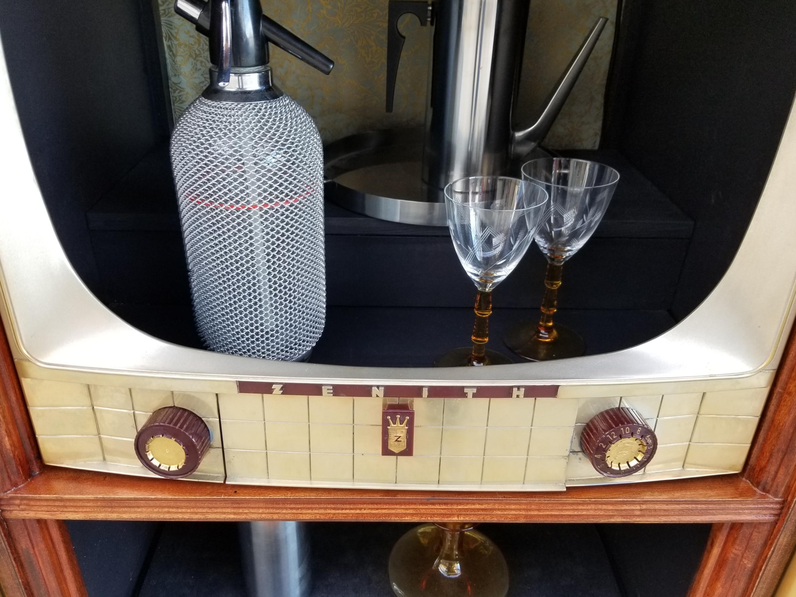 Dry Bar Zenith Television Set Conversion 1