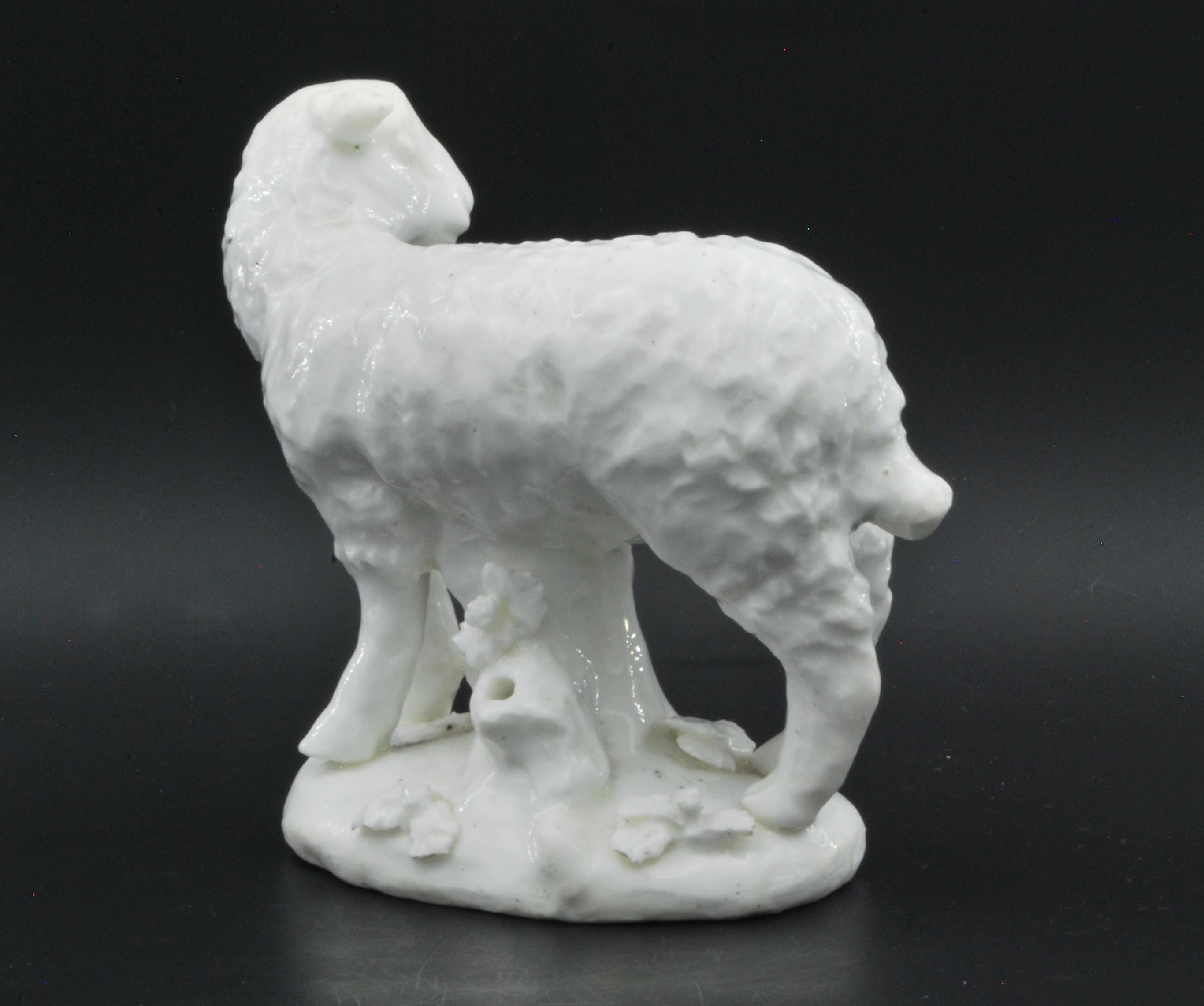 Molded Dry-Edged Figure of a Ewe, Derby Porcelain Works, circa 1752 For Sale