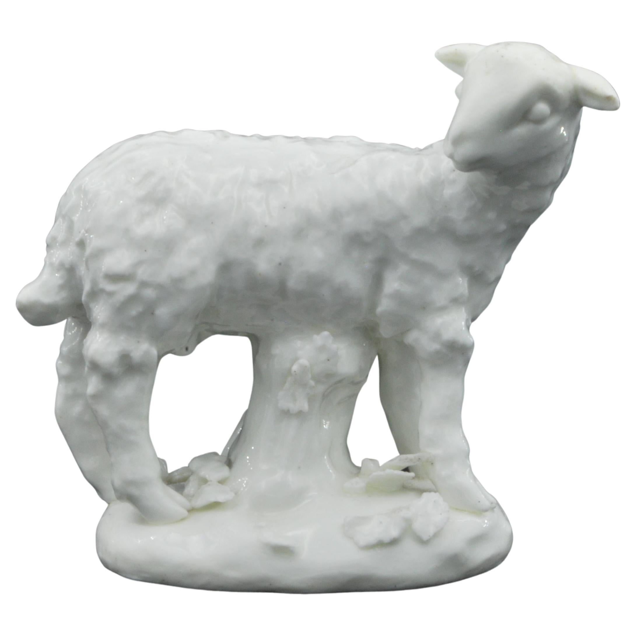 Dry-Edged Figure of a Ewe, Derby Porcelain Works, circa 1752 For Sale
