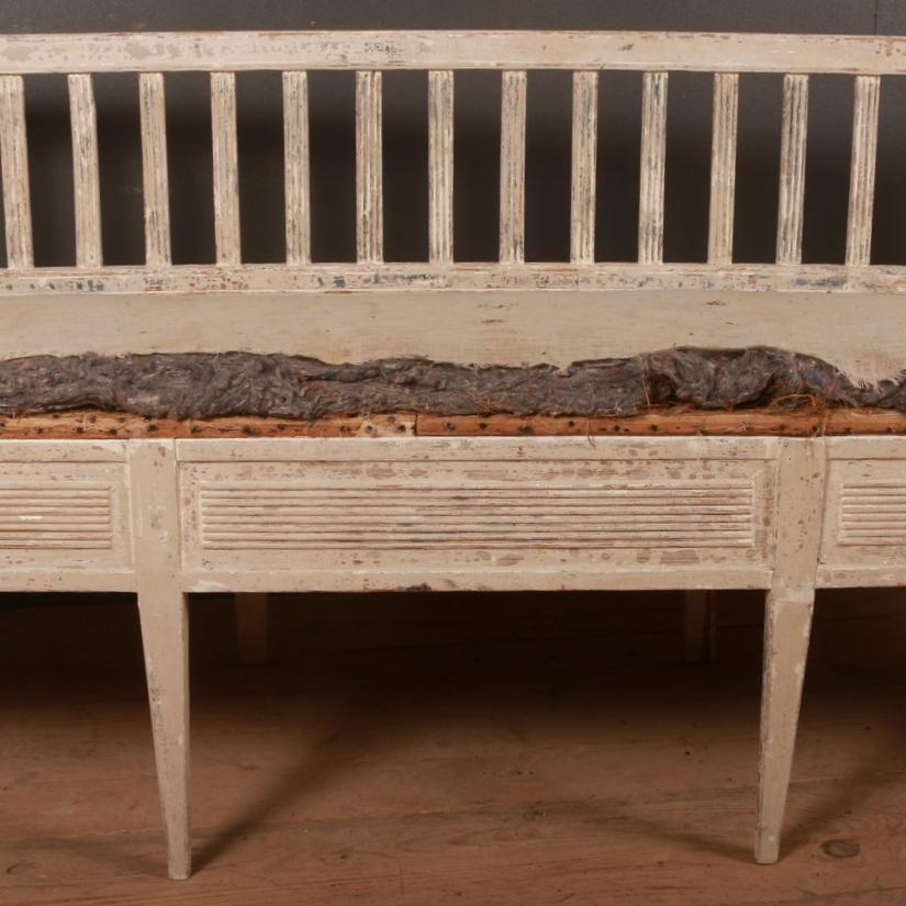 19th Century Dry Scraped Swedish Bench or Sofa