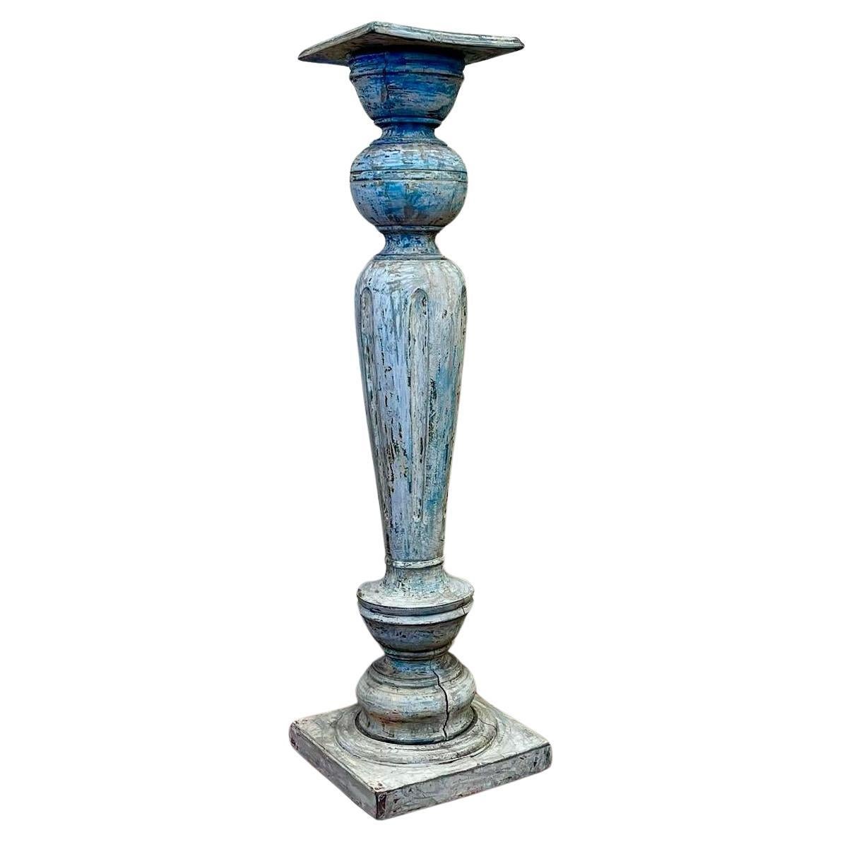 Dry Scraped Swedish Pedestal Original Paint For Sale