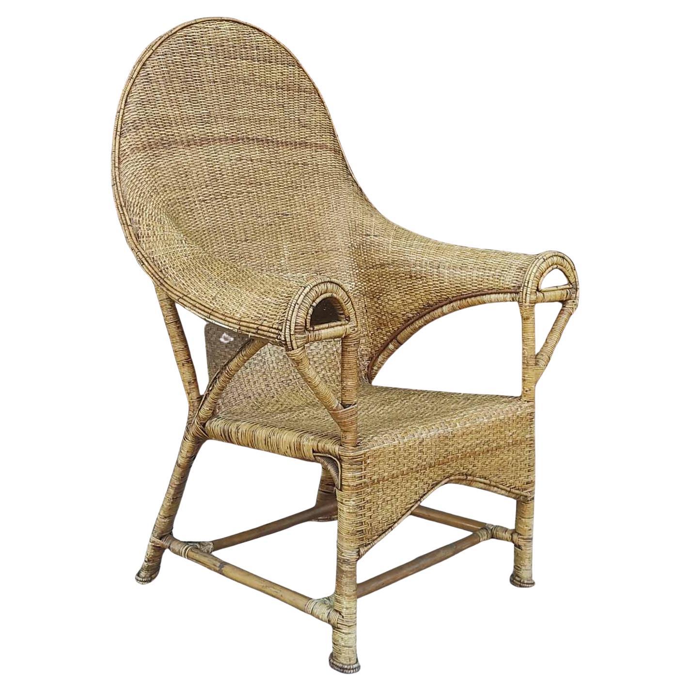 Dryad and Co UK Rattan Longuere Chair 1920s