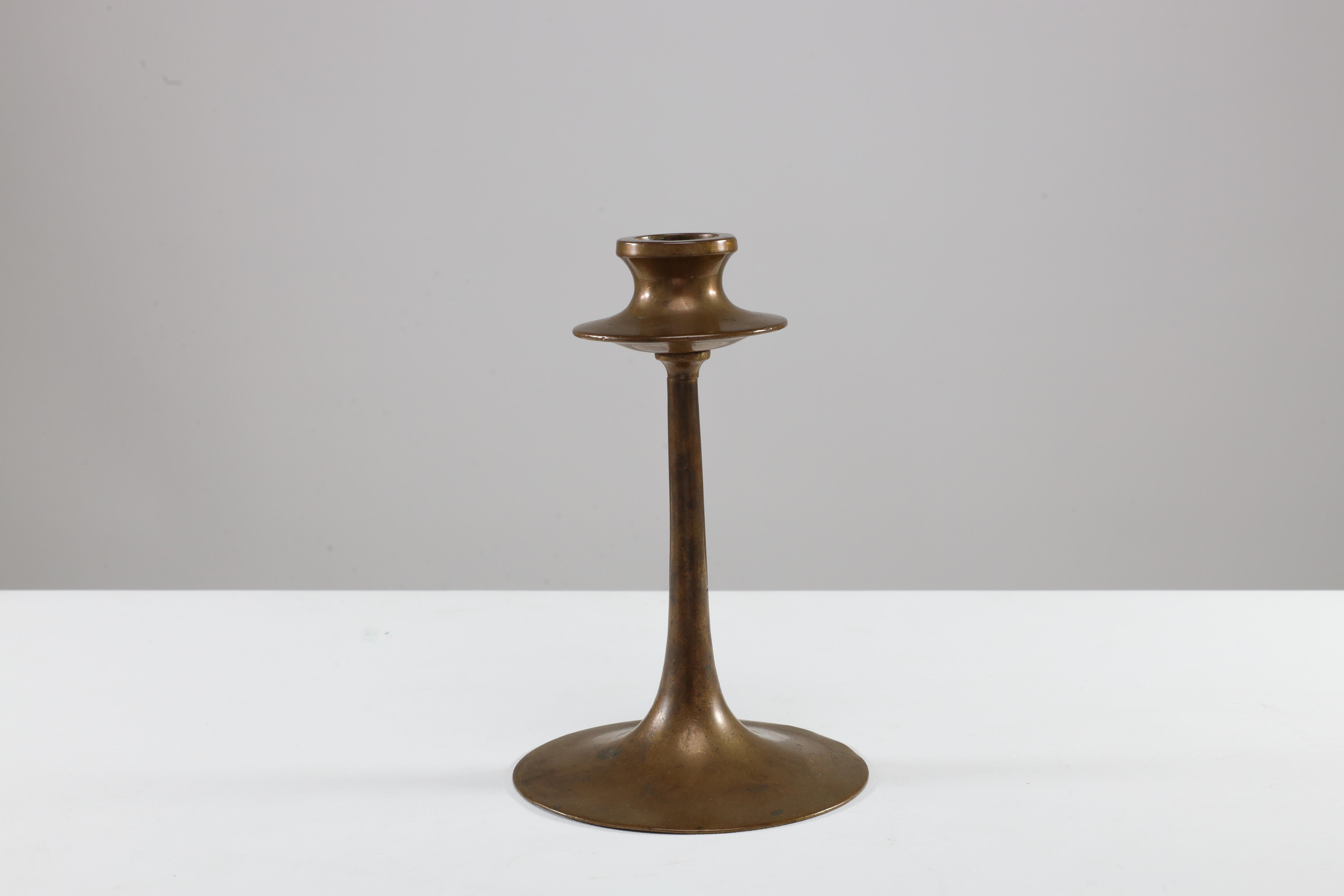 Dryad of Leicester. An Arts and Crafts brass candlestick. In Good Condition For Sale In London, GB