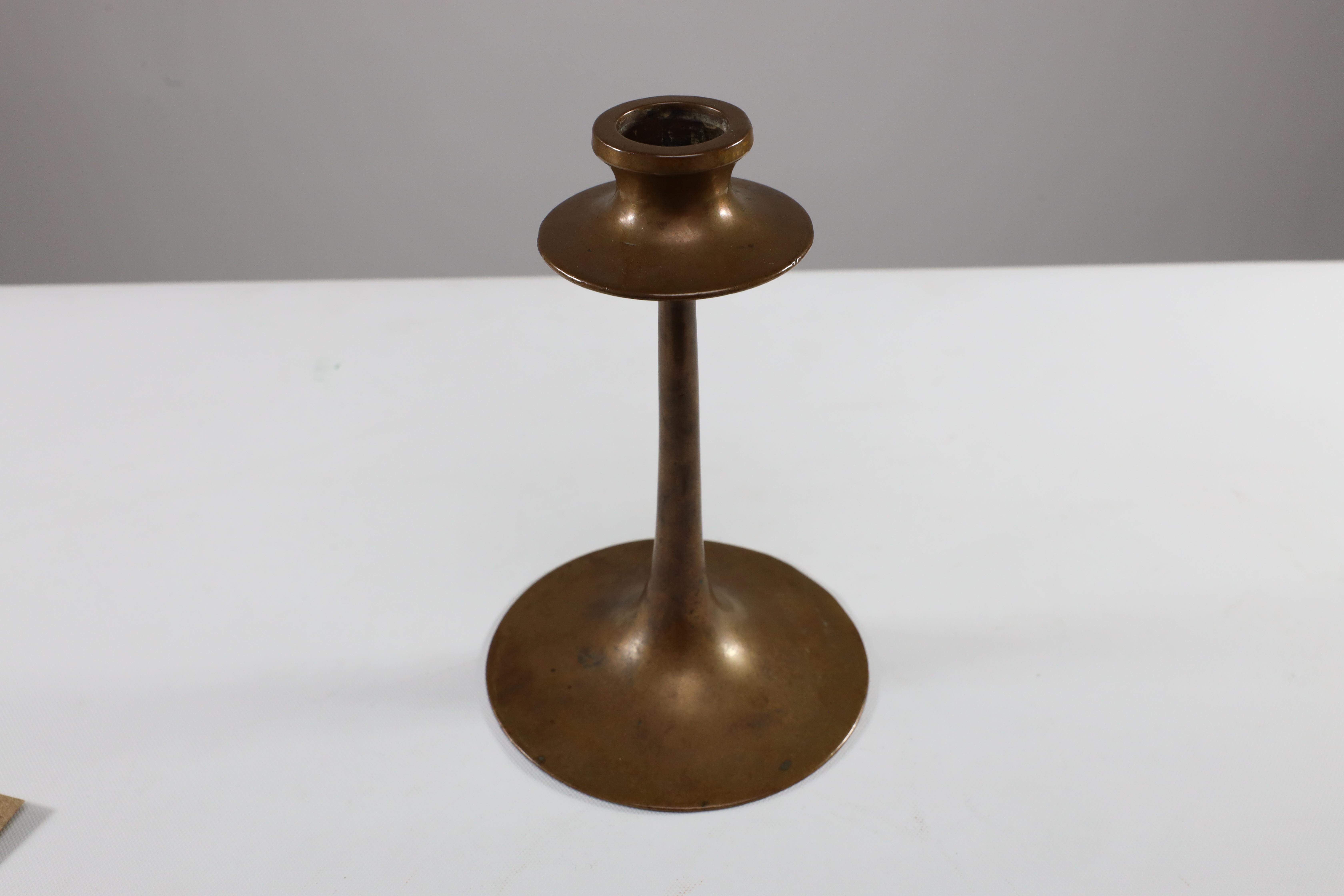 Brass Dryad of Leicester. An Arts and Crafts brass candlestick. For Sale