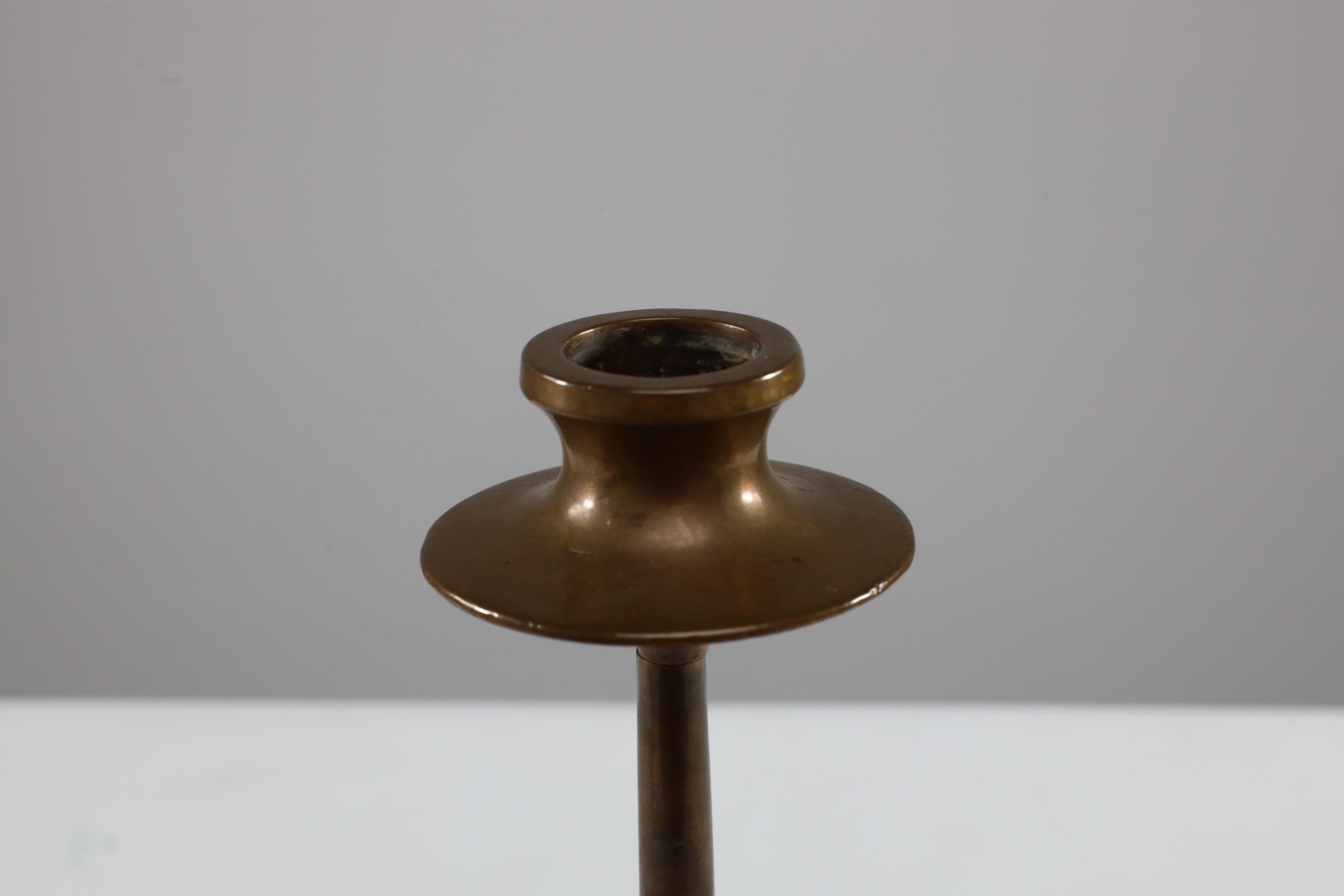 Dryad of Leicester. An Arts and Crafts brass candlestick. For Sale 3