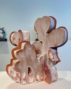 "Flat-pack: Fiddley", Abstract Minimalist Ceramic Sculpture, Earthenware, Glaze