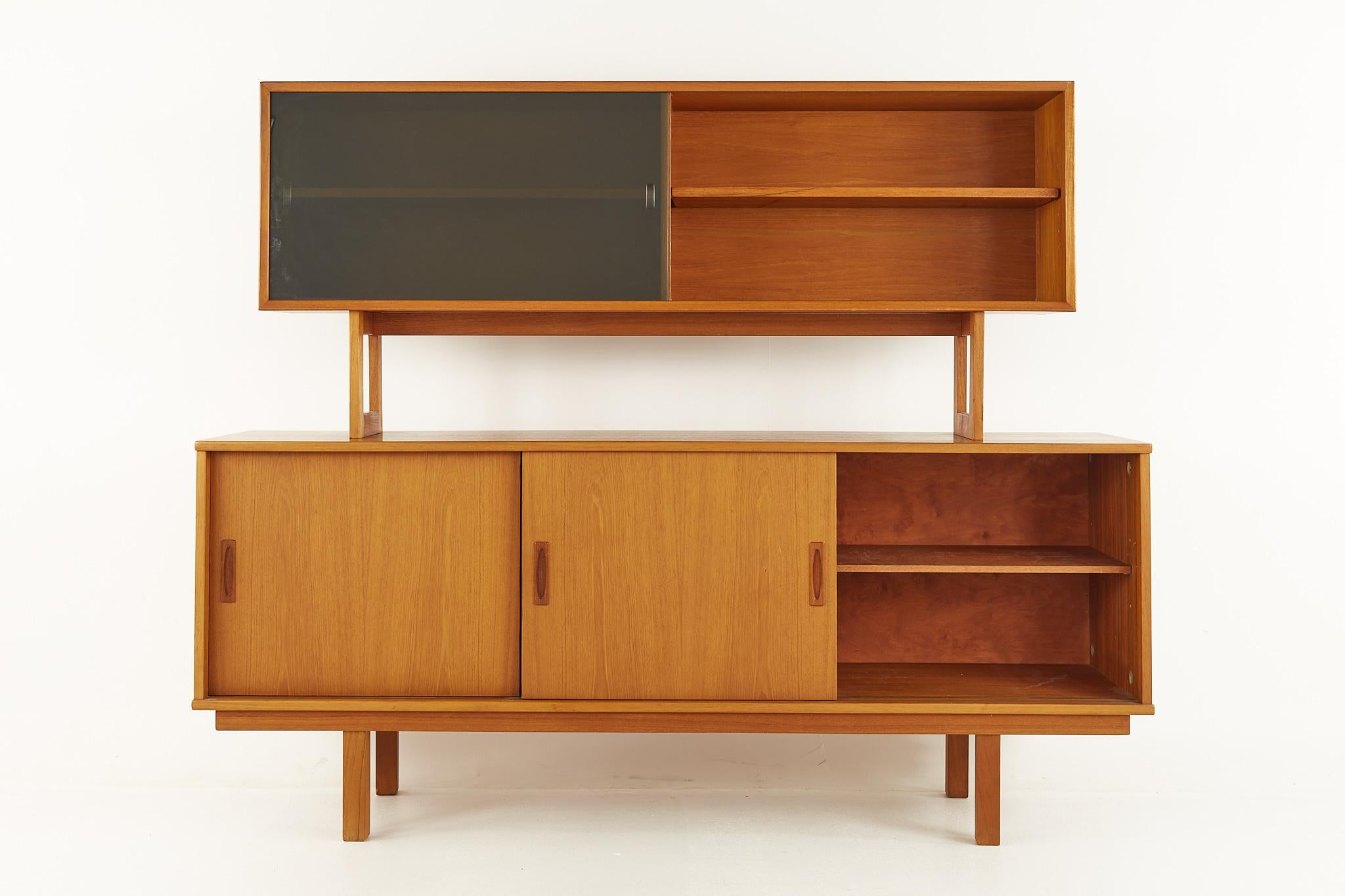 Late 20th Century Drylund Danish Mid Century Teak Buffet and Hutch