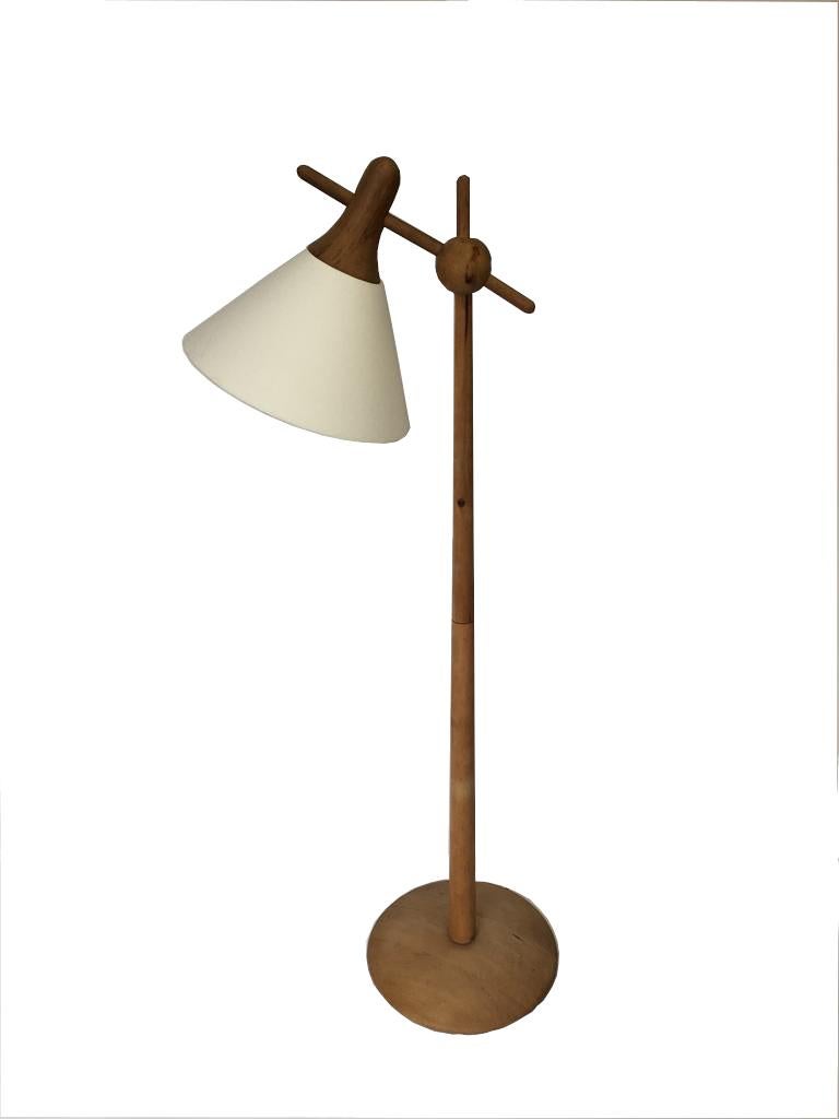 Beech Drylund Danish Standard Floor Lamp, circa 1960