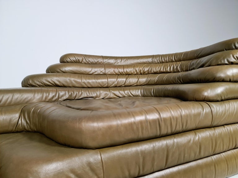 Leather Ds-1025 Terrazza Sofa  by Ubald Klug for De Sede, 1970s