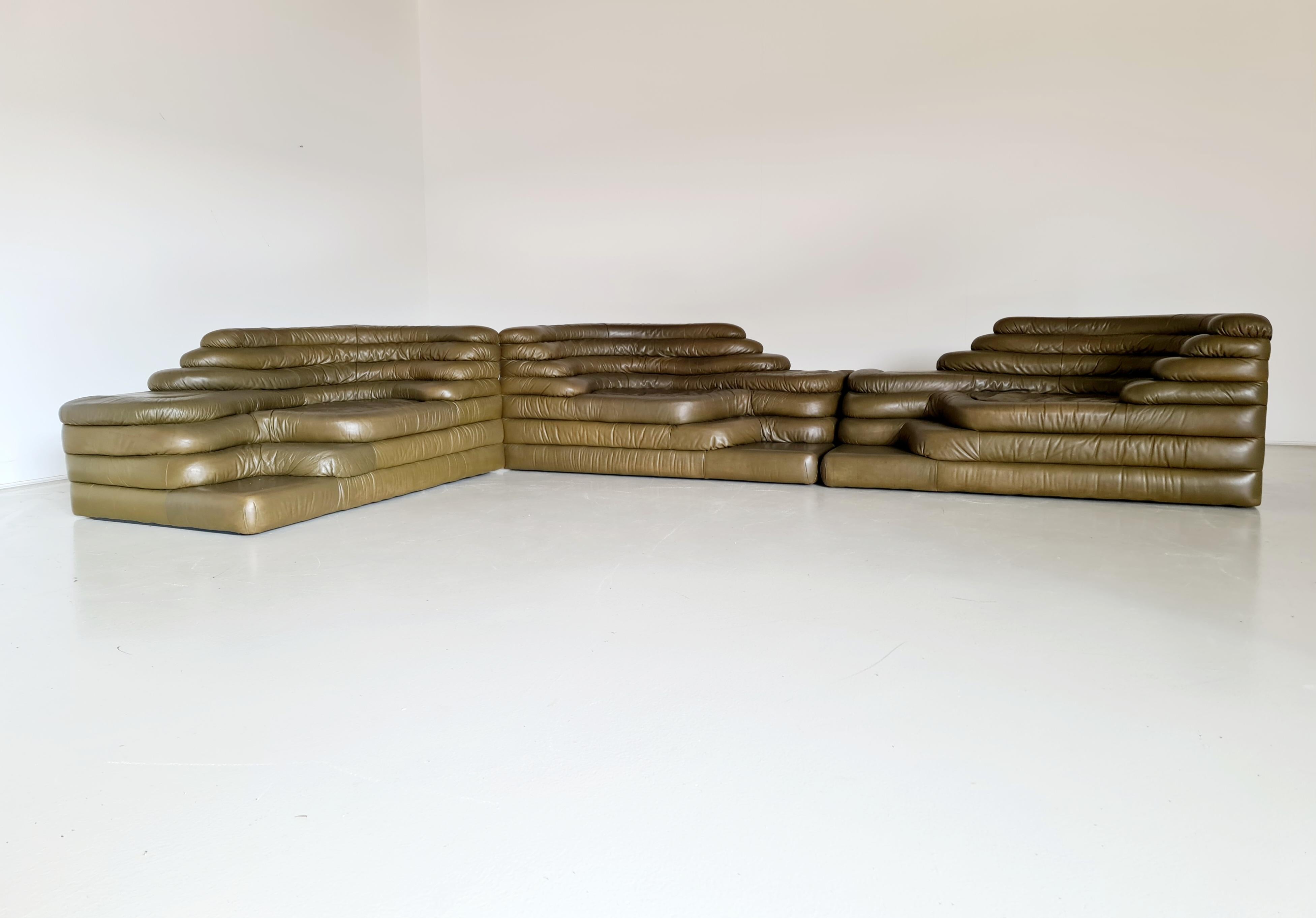 Leather Ds-1025 Terrazza Sofa  by Ubald Klug for De Sede, 1970s