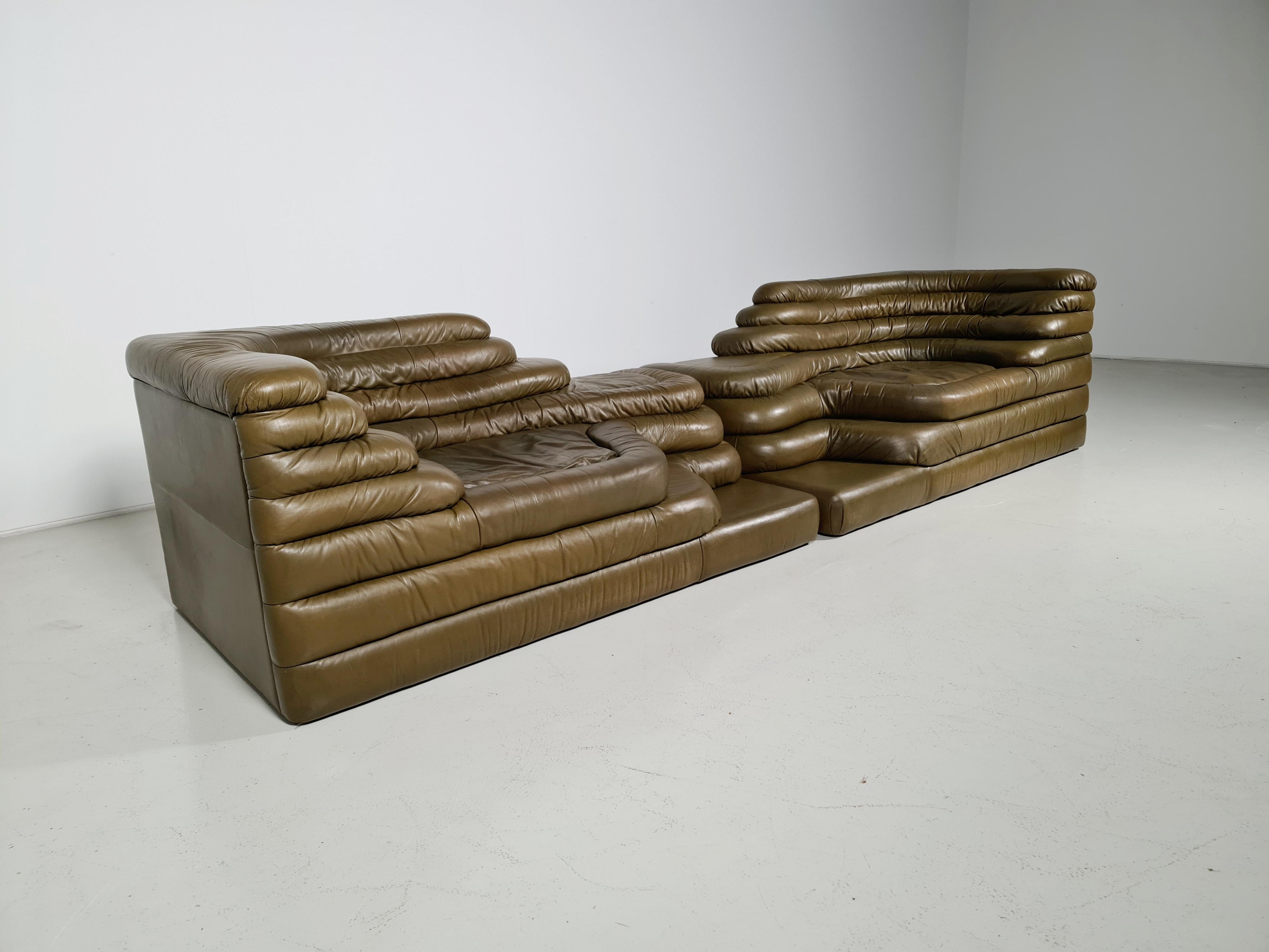 Mid-Century Modern DS-1025 Terrazza Sofa's by Ubald Klug for De Sede, 1970s