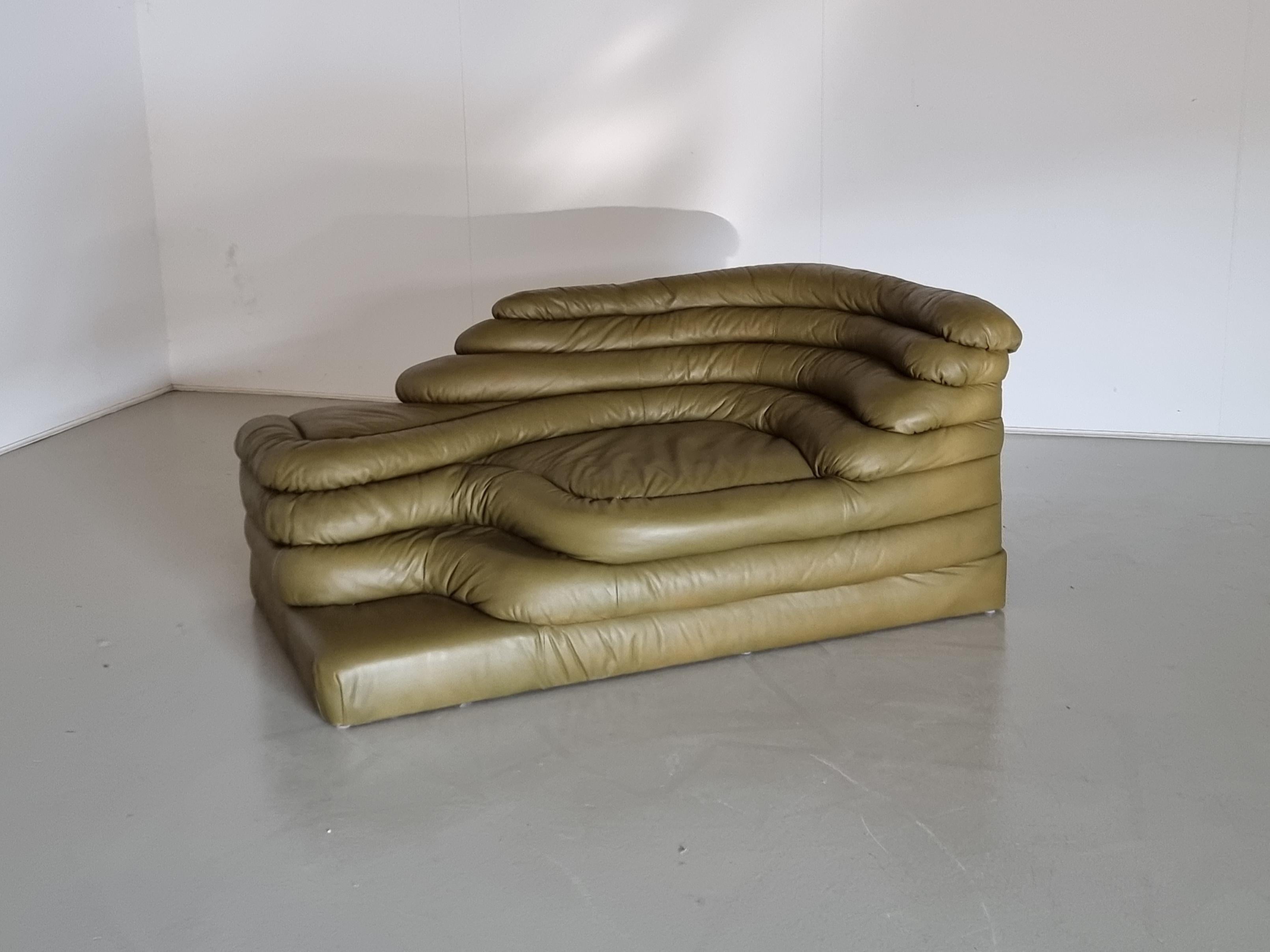 Ds-1025 Terrazza Sofa's by Ubald Klug for De Sede Olive Green In Good Condition In amstelveen, NL