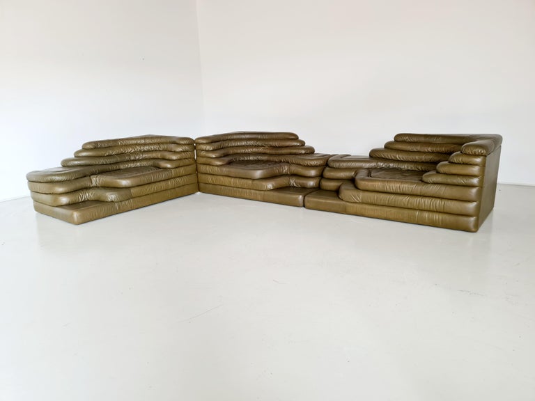 Leather DS-1025 Terrazza Sofa's by Ubald Klug for De Sede, 1970s For Sale