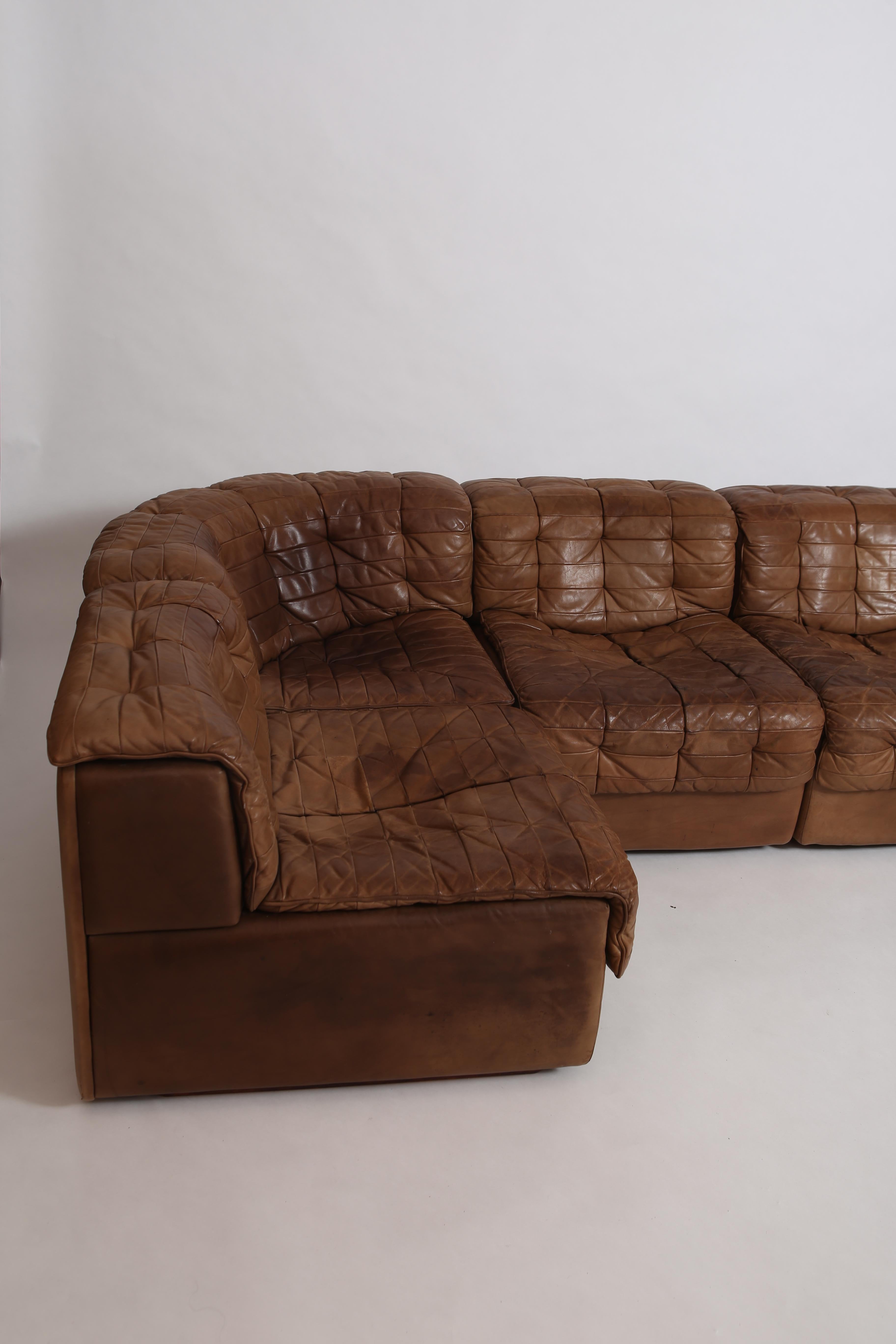 DS 11 Modular Leather Sofa by DeSede Switzerland 1970s In Good Condition In Portland, OR