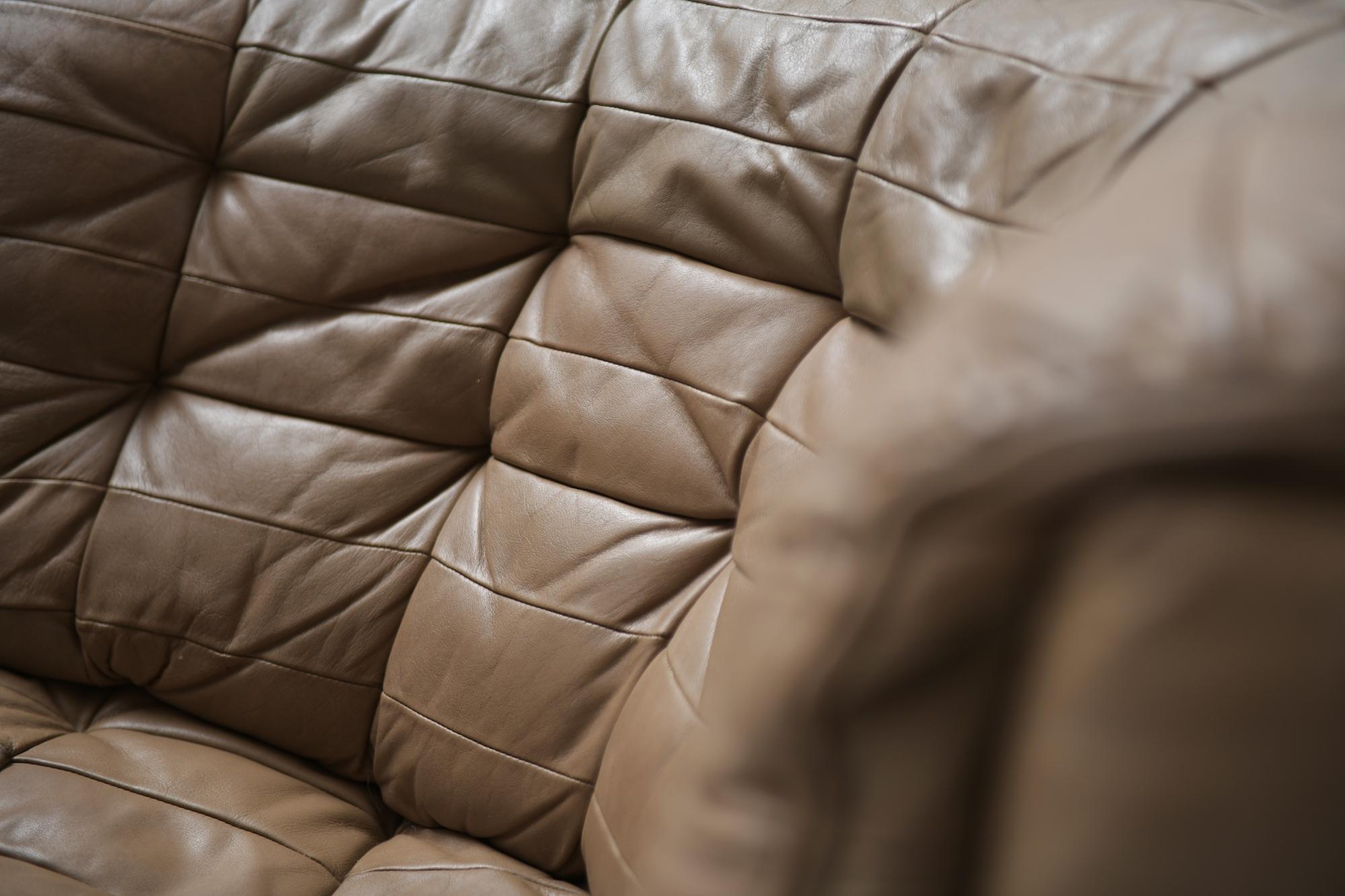 Ds 11 Modular Sofa in Brown Patchwork Leather by De Sede Team for De Sede Swiss For Sale 3
