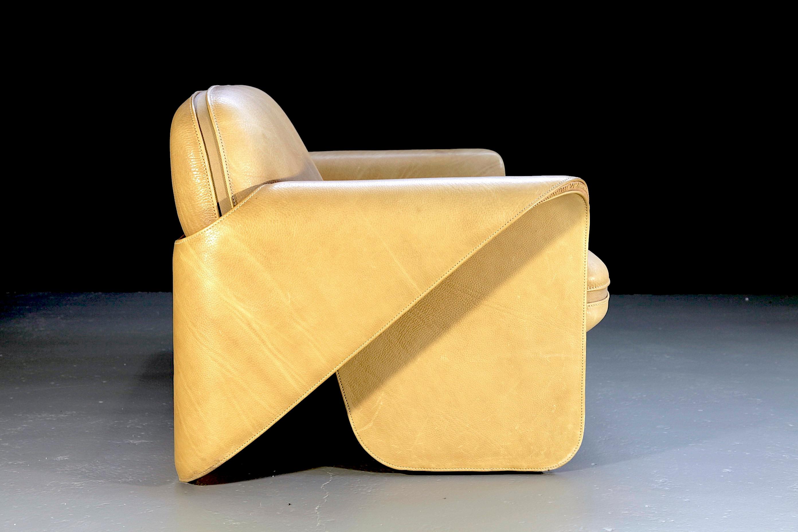 Sofa DS 125, entworfen von Gerd Lange für Desede, 1970er Jahre im Zustand „Gut“ im Angebot in HEVERLEE, BE
