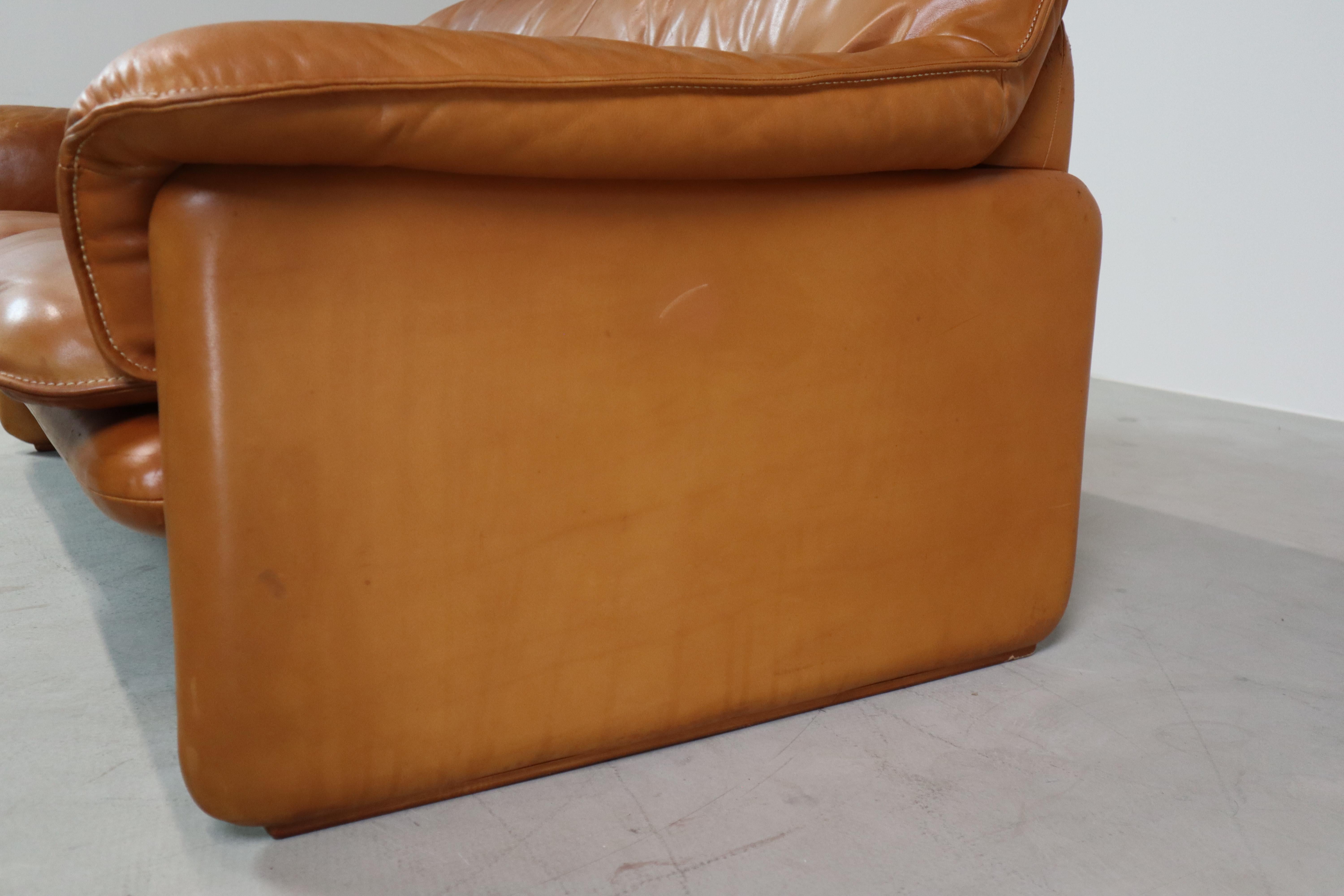 DS-16 Canapé en cuir cognac par De Sede Suisse, 1970 en vente 4