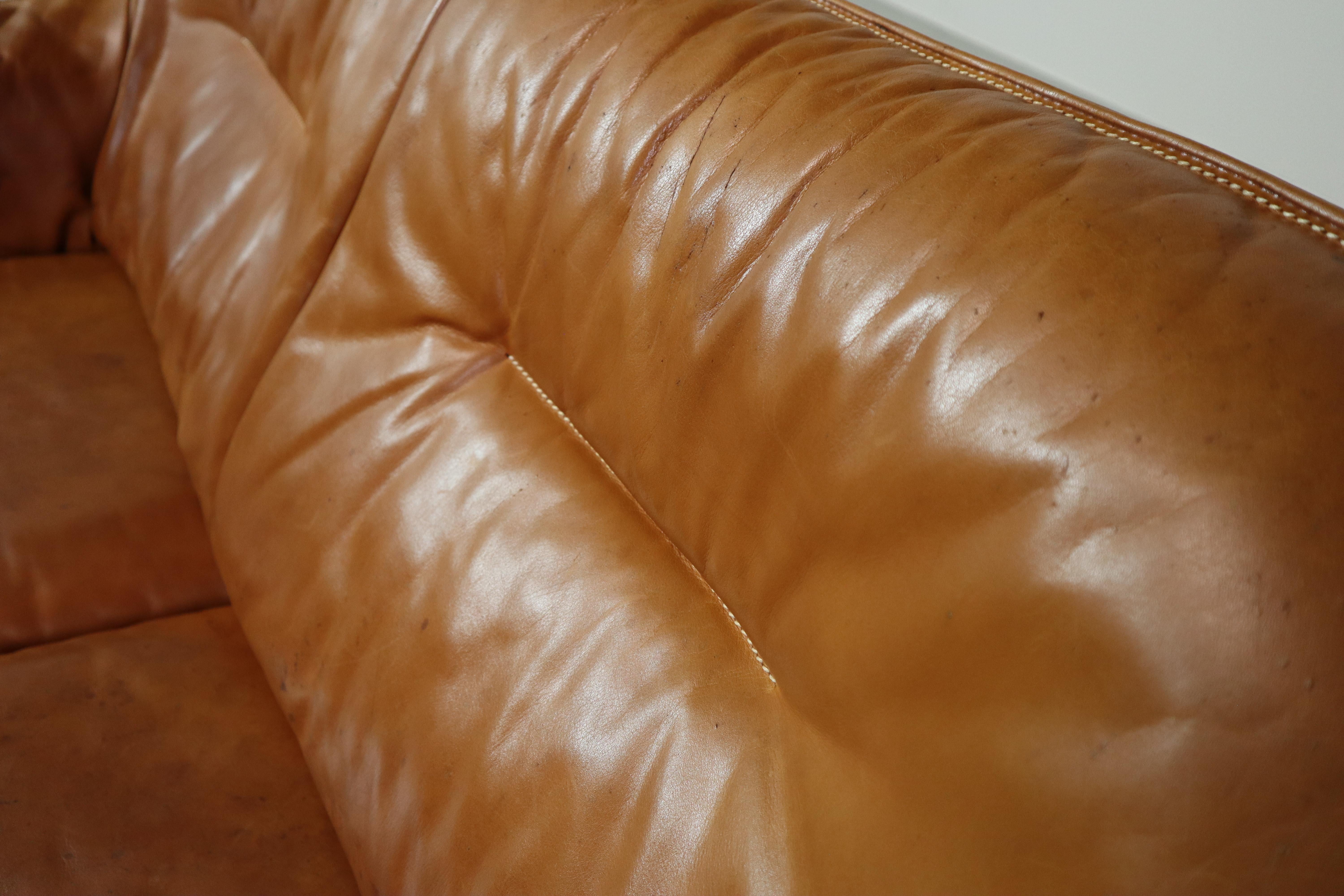 DS-16 Canapé en cuir cognac par De Sede Suisse, 1970 en vente 5