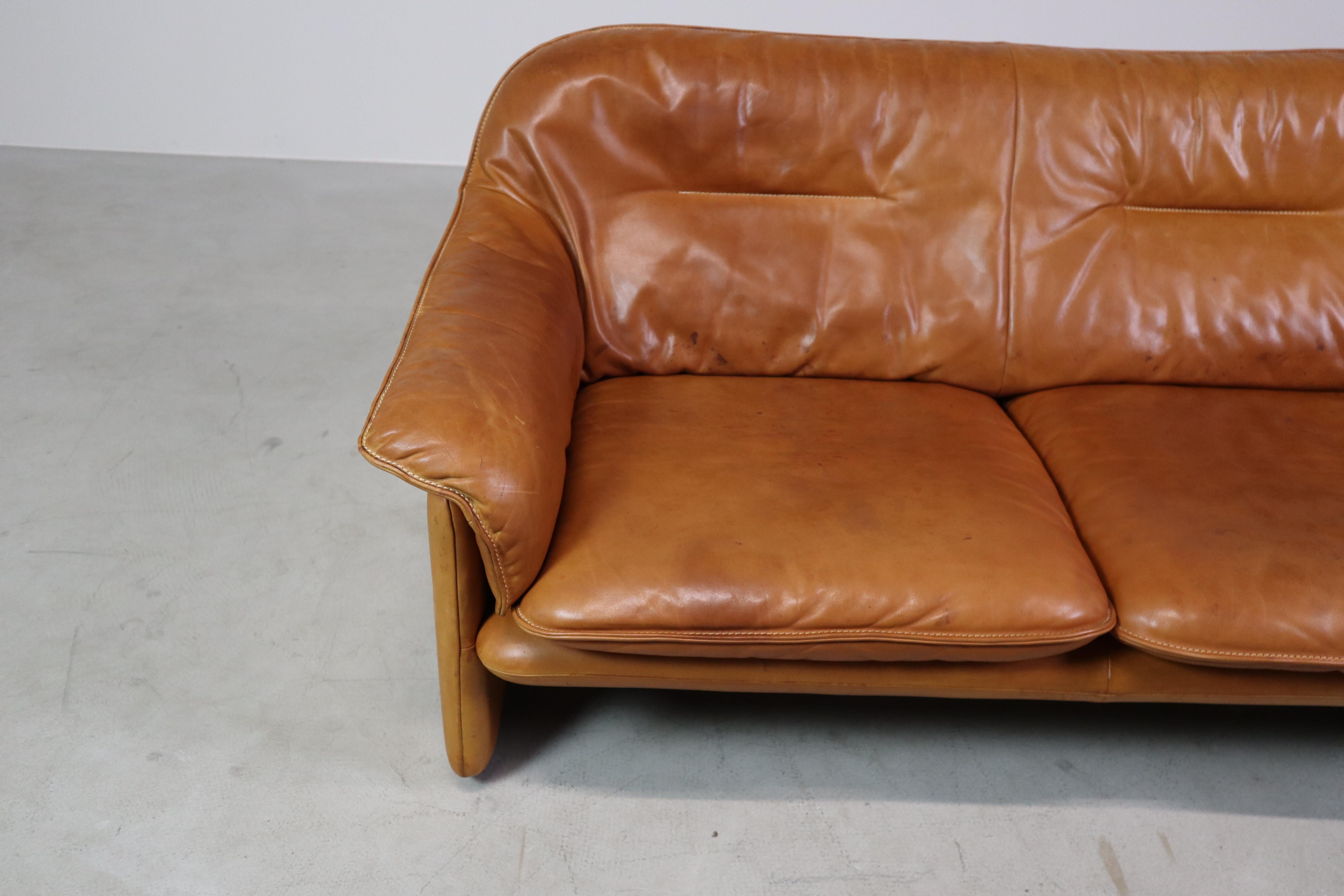 DS-16 Canapé en cuir cognac par De Sede Suisse, 1970 en vente 8