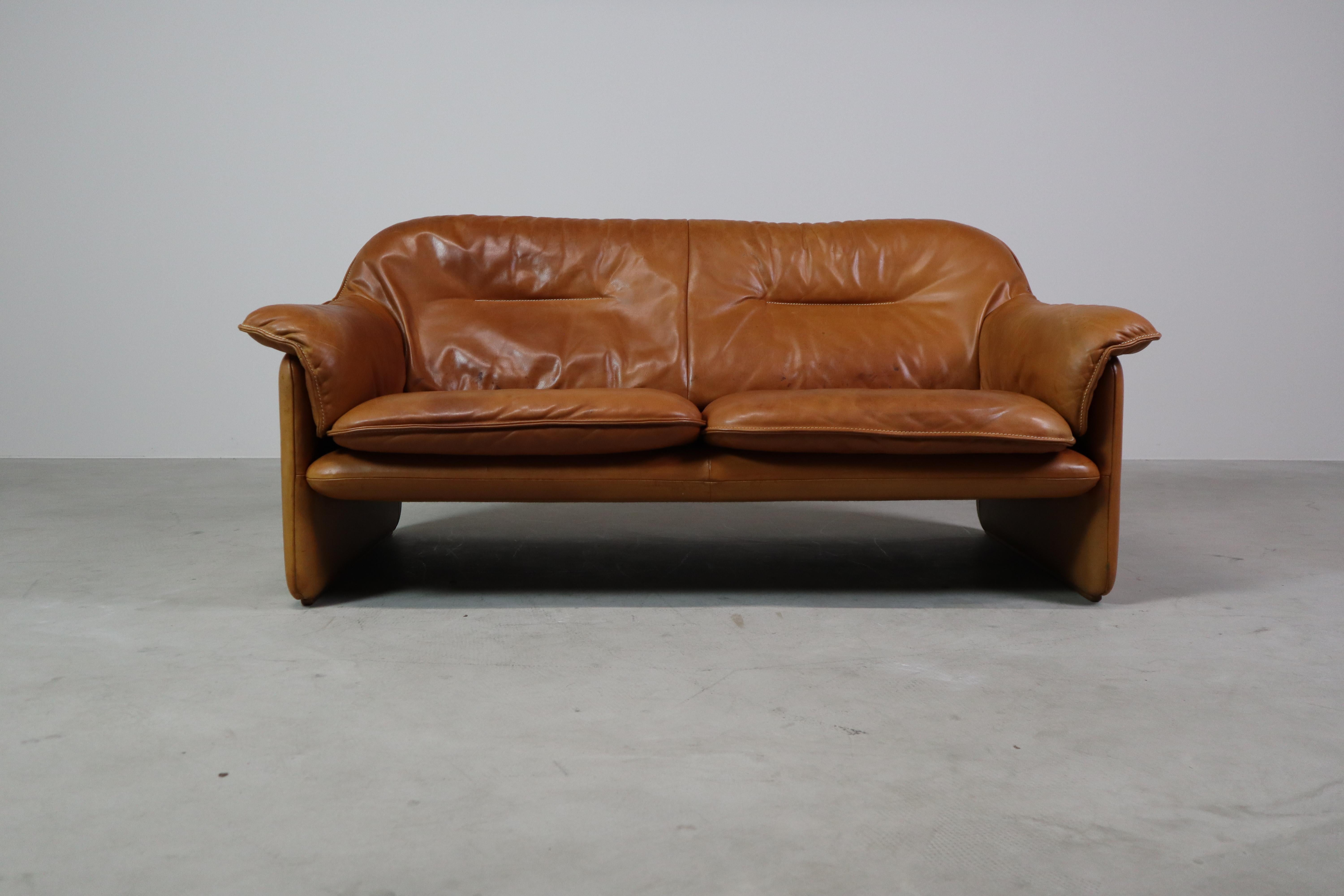 DS-16 Canapé en cuir cognac par De Sede Suisse, 1970 en vente 10