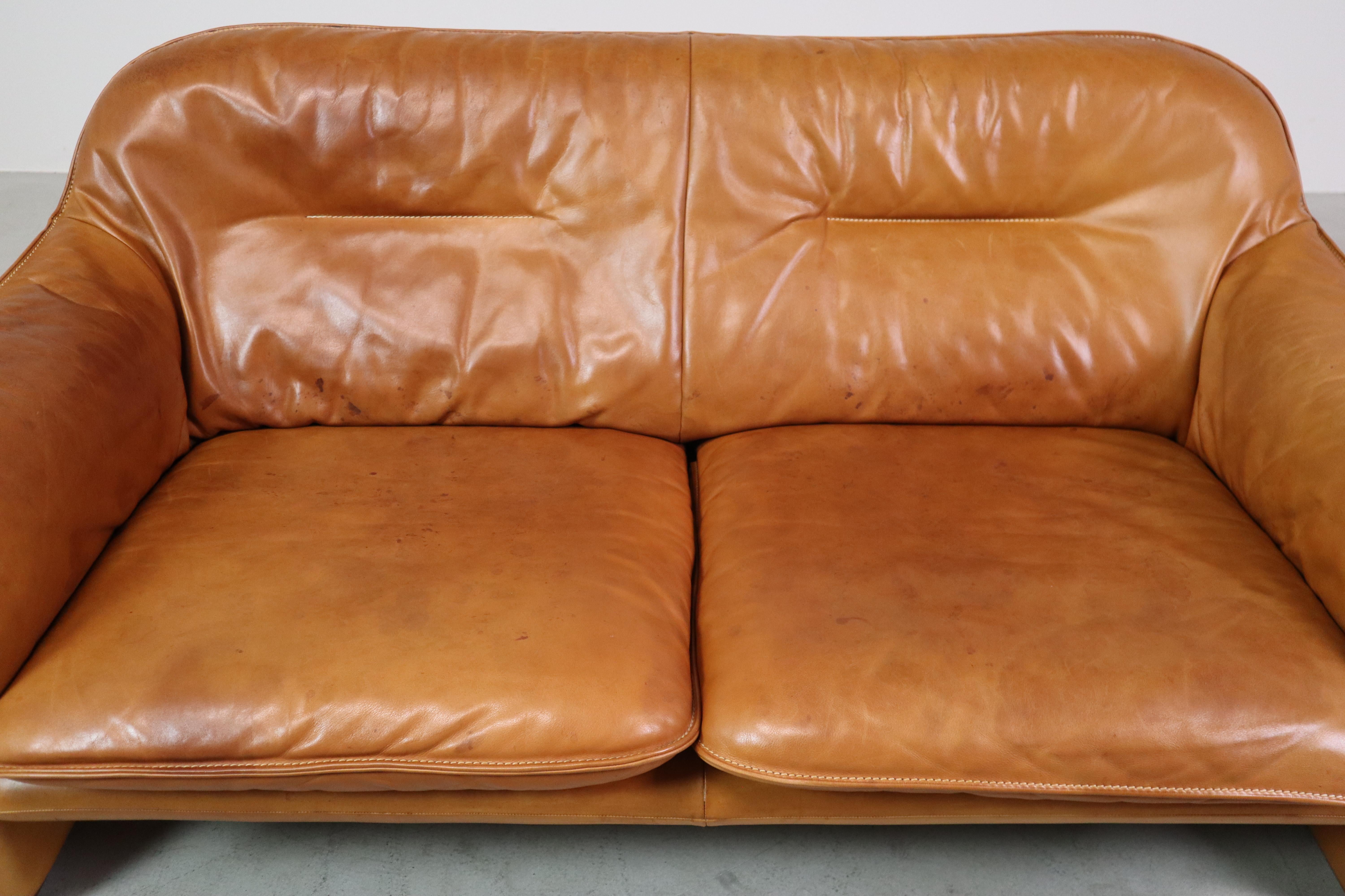 DS-16 Canapé en cuir cognac par De Sede Suisse, 1970 en vente 11