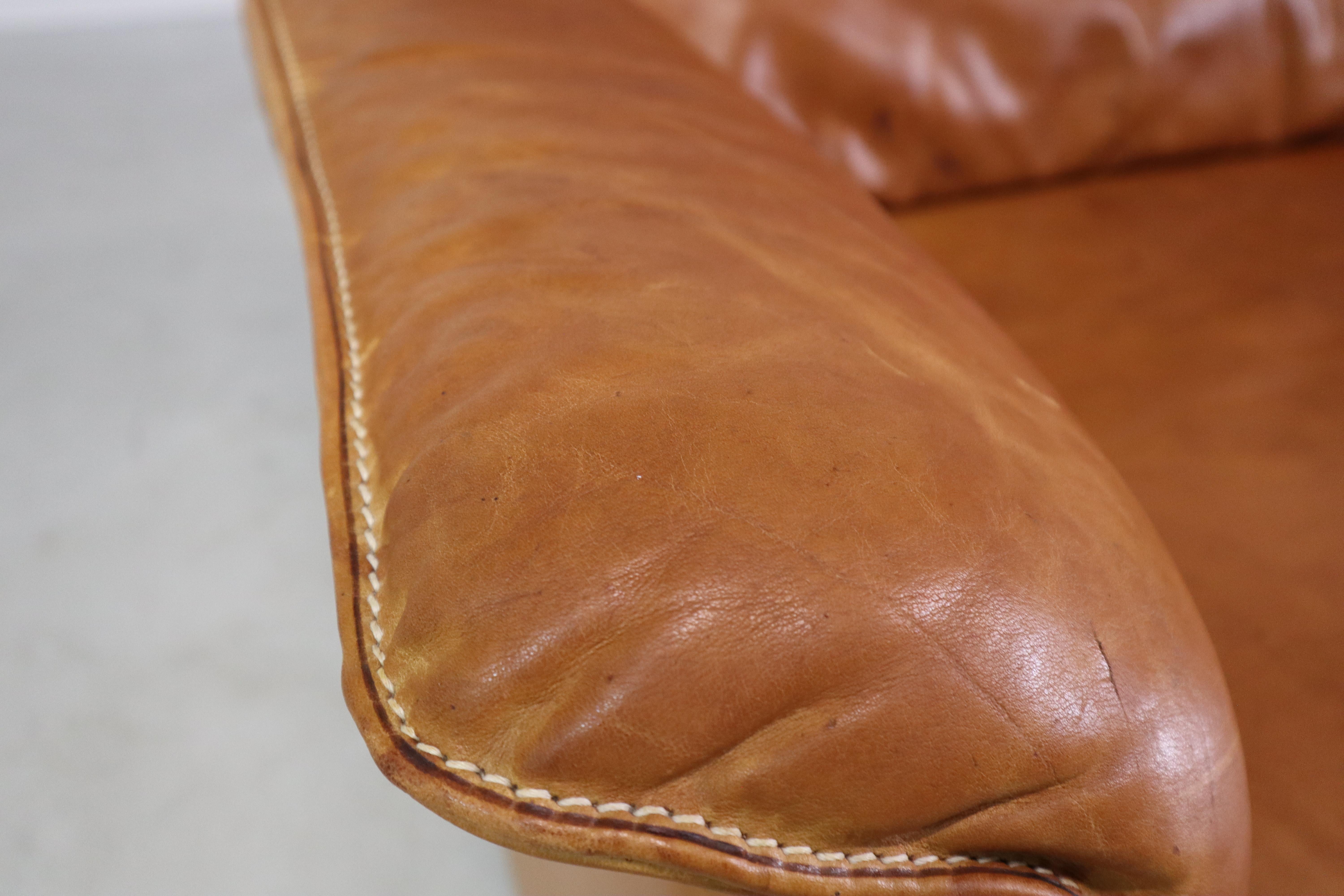 DS-16 Canapé en cuir cognac par De Sede Suisse, 1970 en vente 13