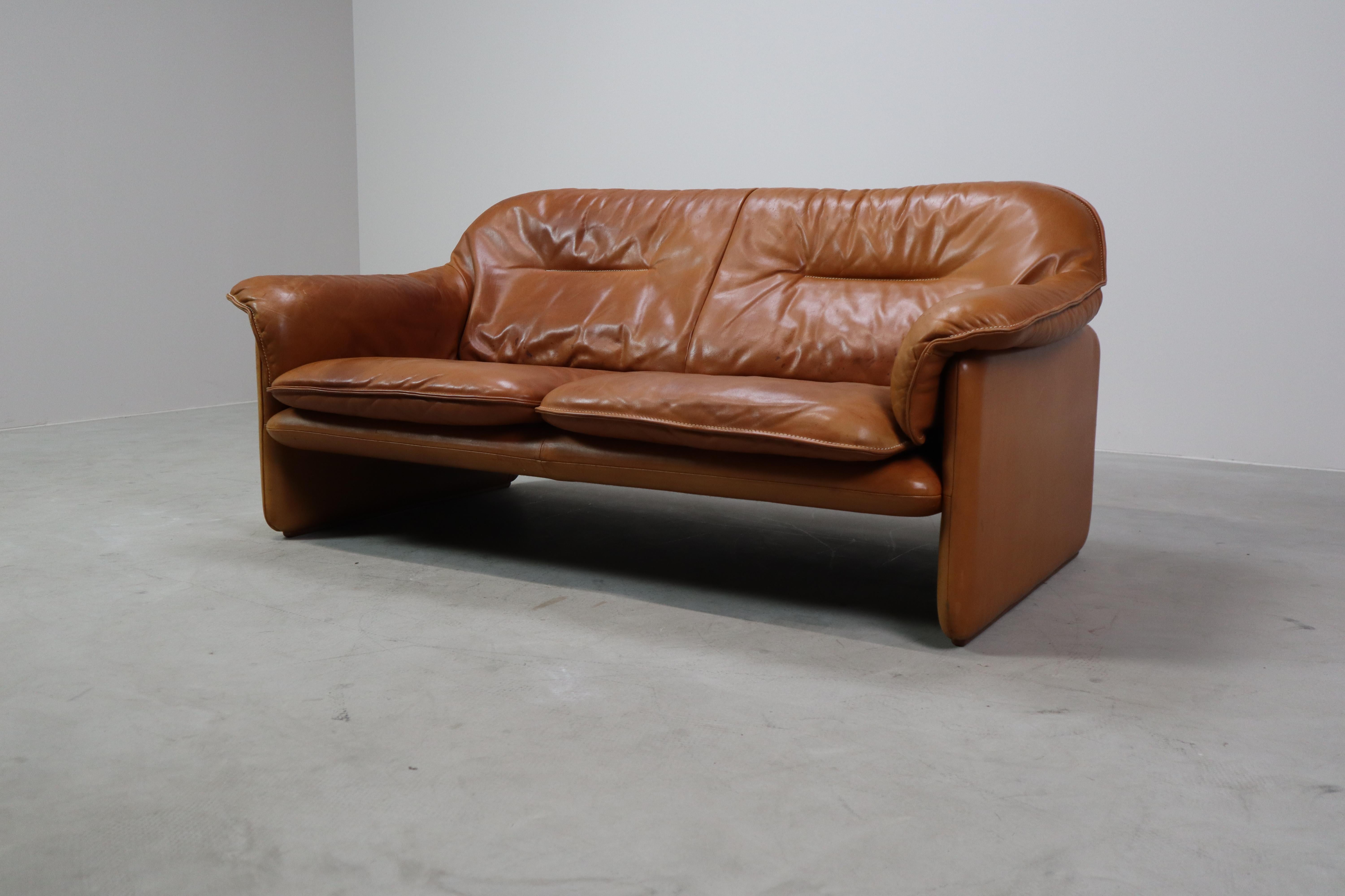 DS-16 Canapé en cuir cognac par De Sede Suisse, 1970 en vente 2