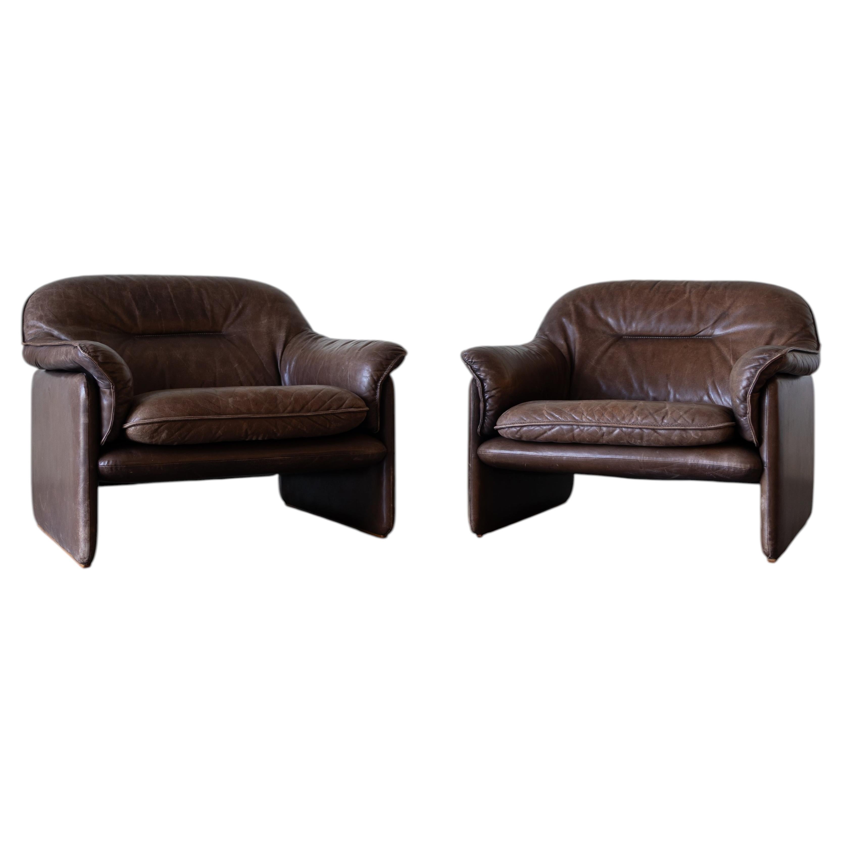 Fauteuils de salon en cuir DS-16 par De Sede en vente