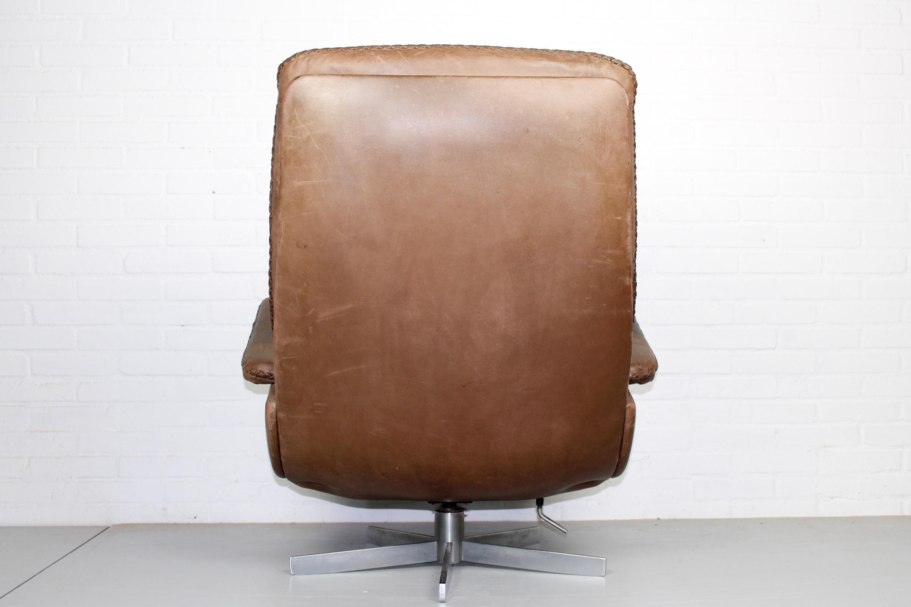 Swiss DS-231 De Sede Leather Lounge Chair, 1960s