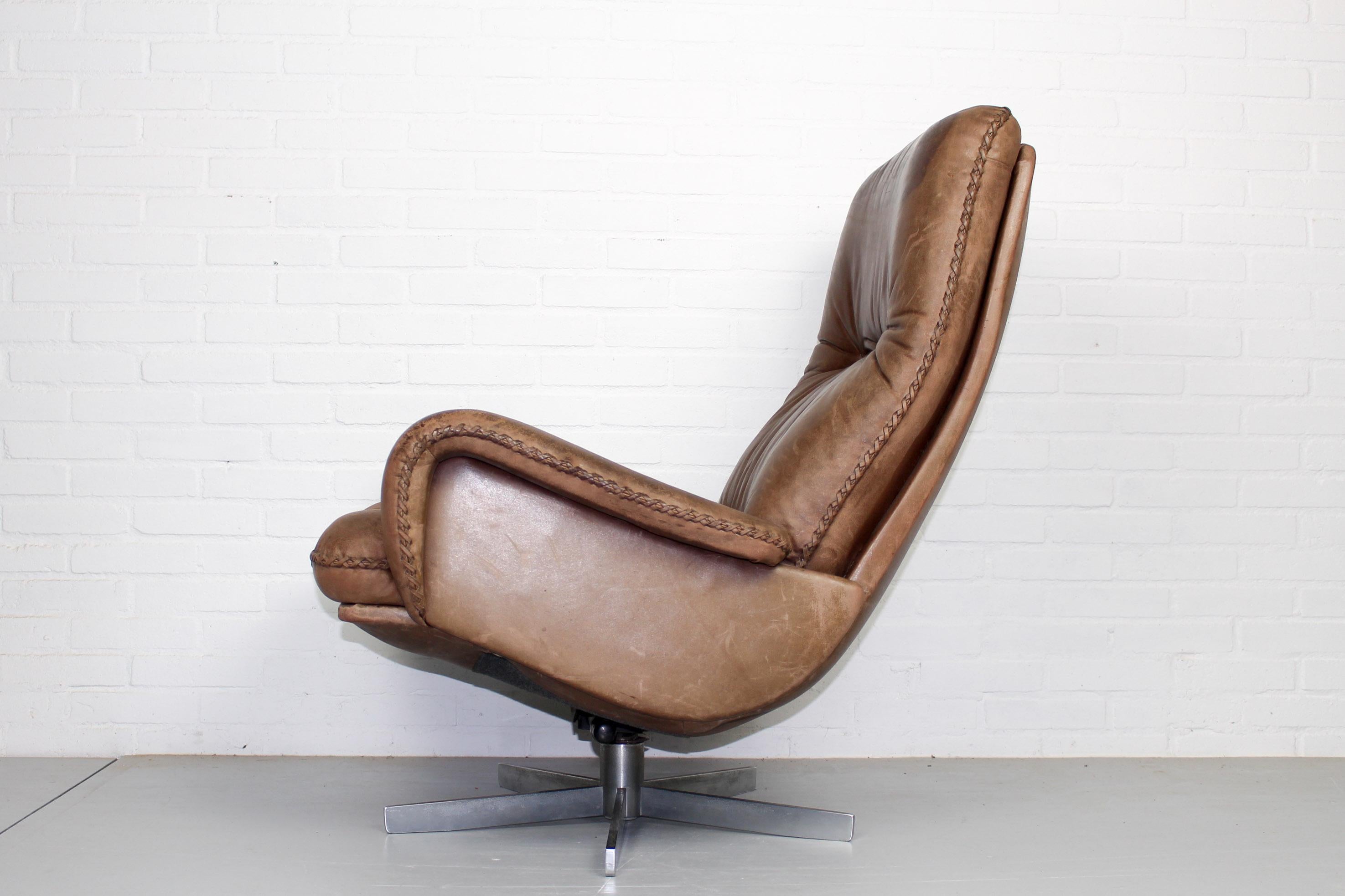 DS-231 De Sede Leather Lounge Chair, 1960s In Fair Condition In Appeltern, Gelderland