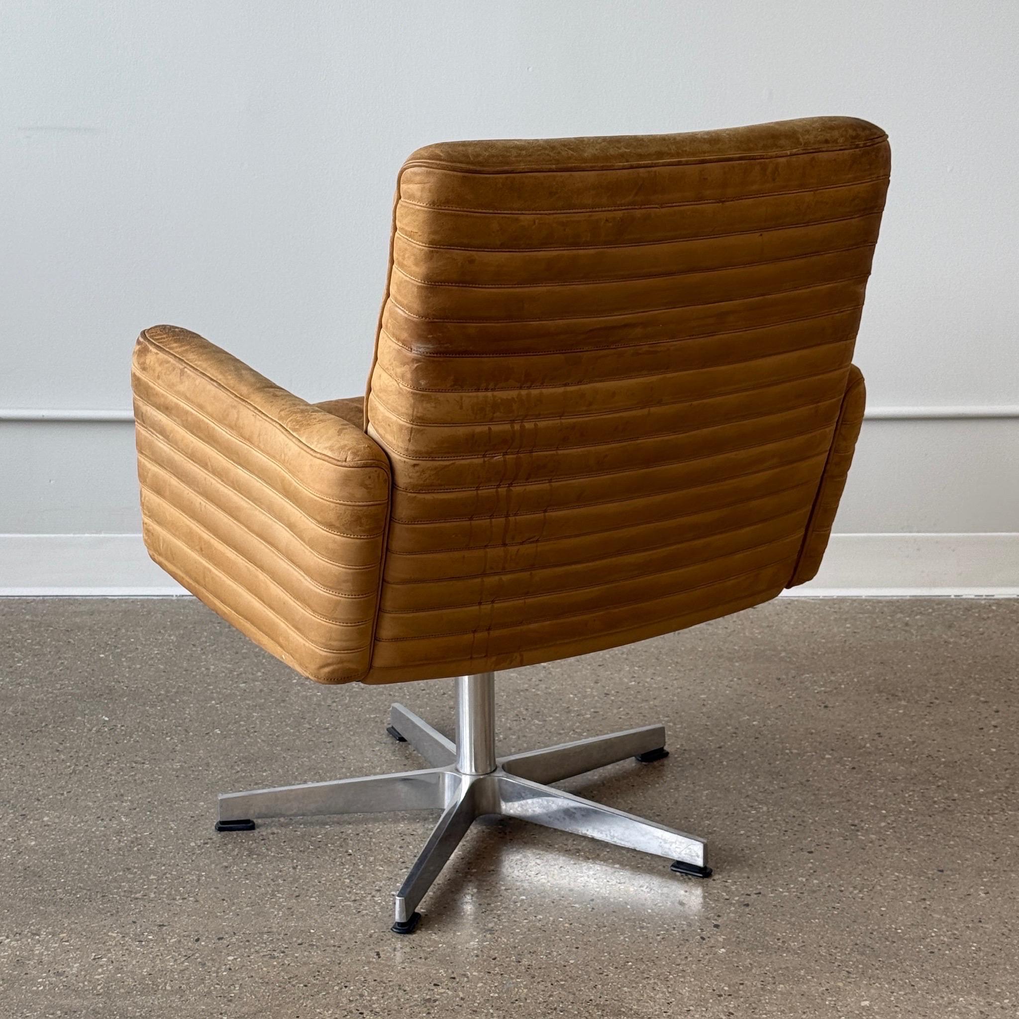 c. 1970s. Switzerland. Leather construction with chrome base. 

