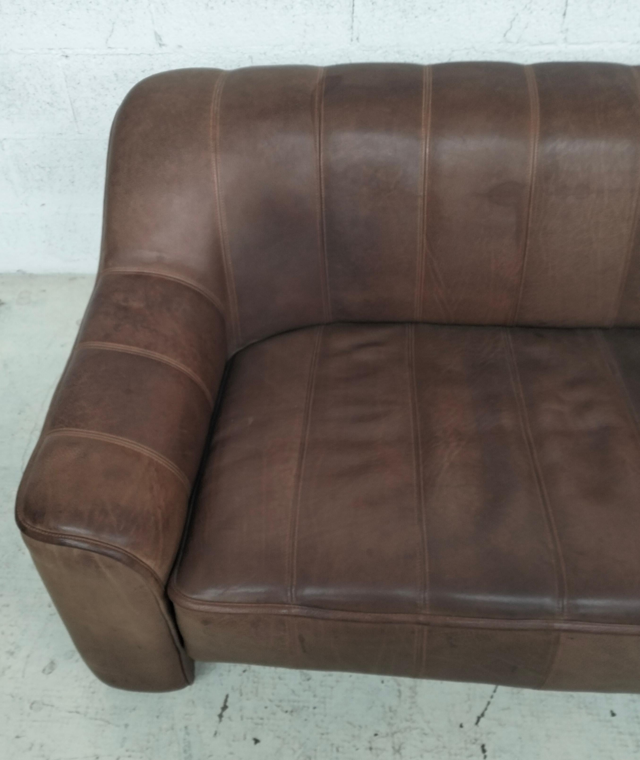 Late 20th Century DS 44 buffalo leather sofa by De Sede 1970s For Sale